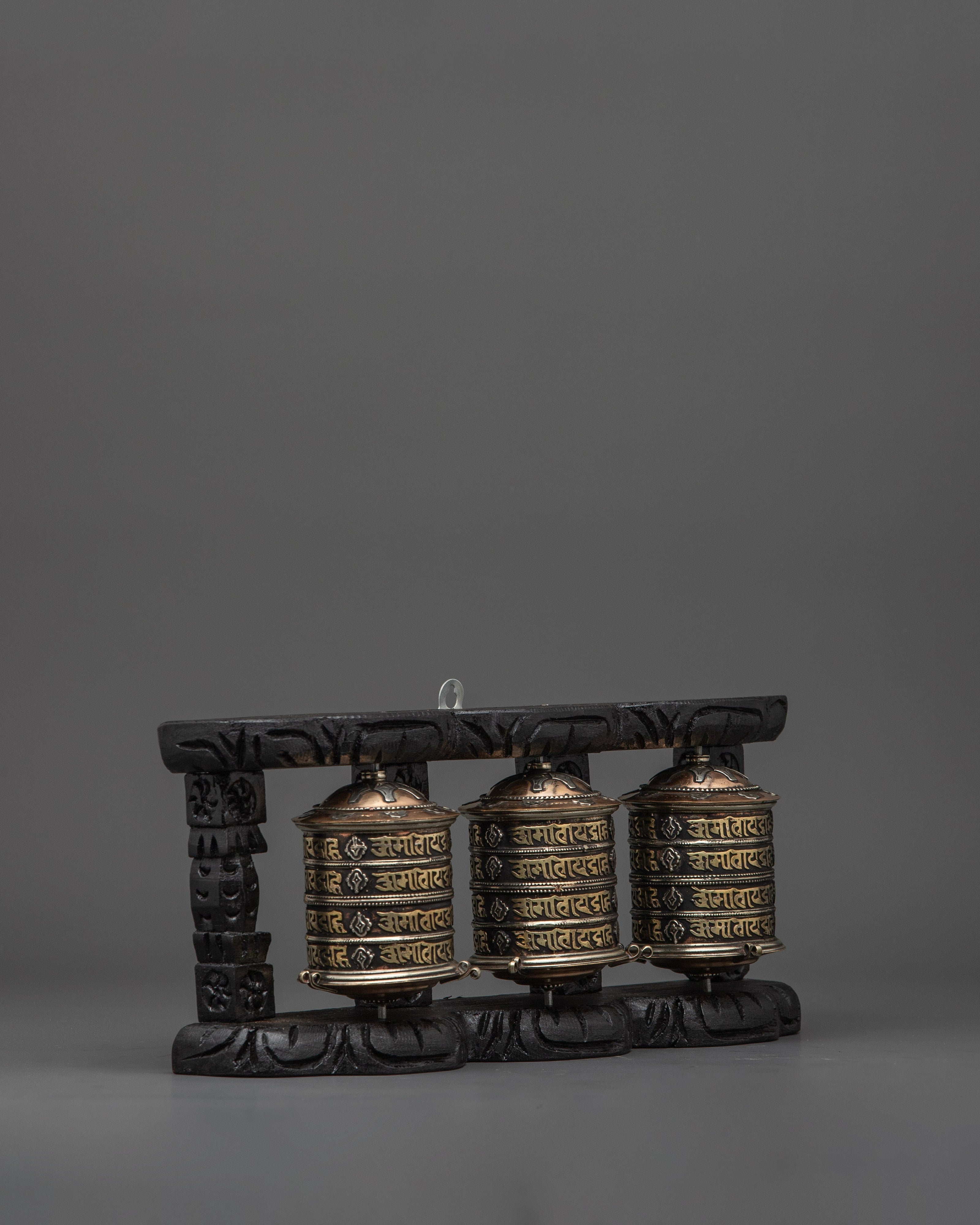 Sacred Mantra Prayer Wheel Wall Decor | Meditation & Blessings