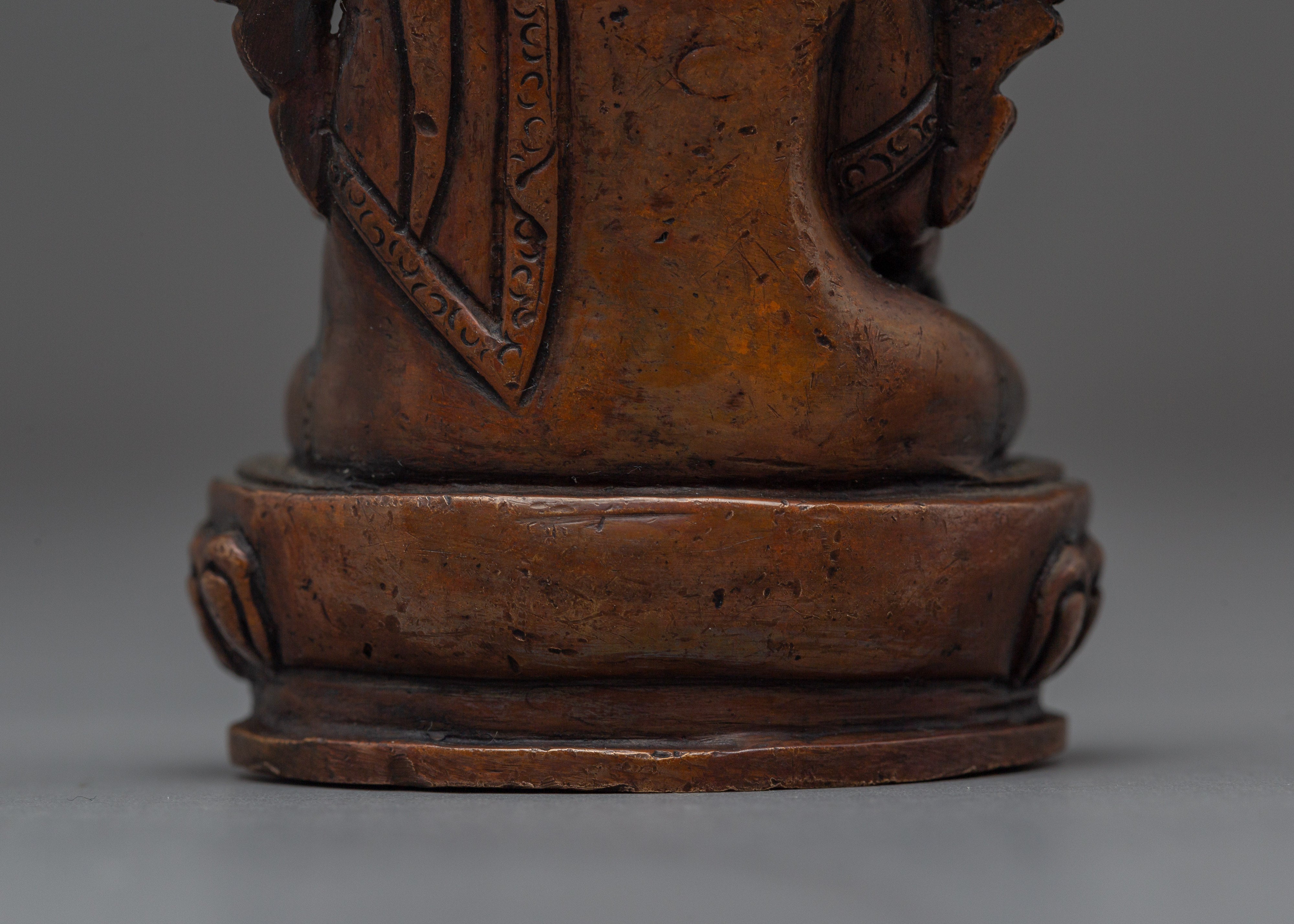 Oxidized Copper Longchenpa Statue | Tibetan Scholar Yogi