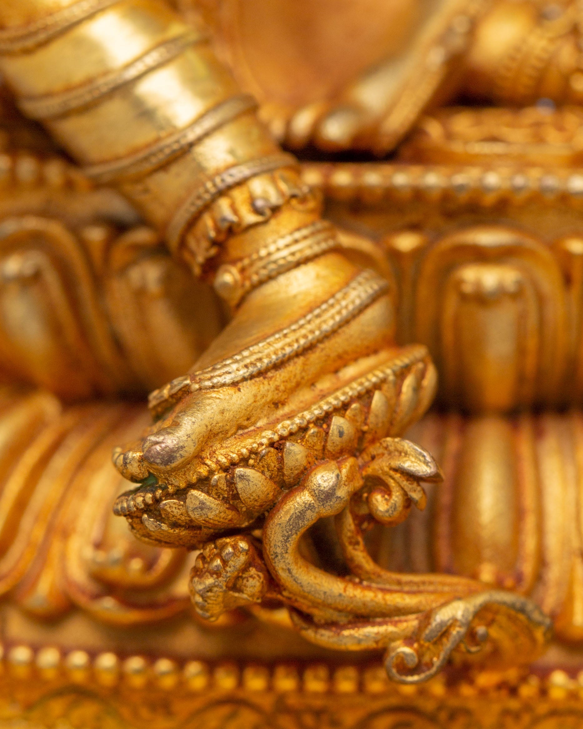 Spiritual Divine Green Tara Statue | Copper Body with 24K Gold Plating