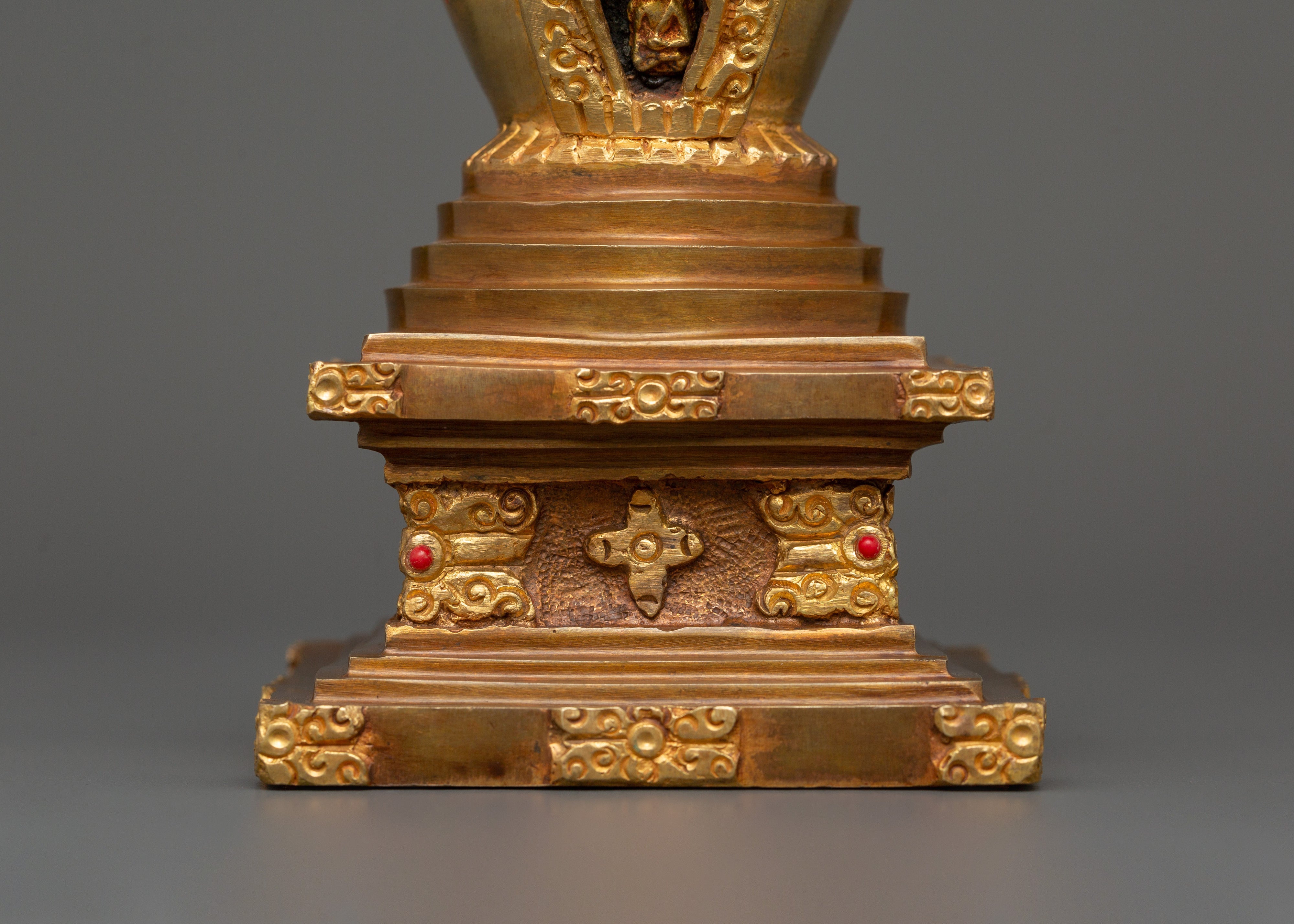 Sacred Tibetan Stupa Statue | Tibetan Buddhist Shrine Artifact