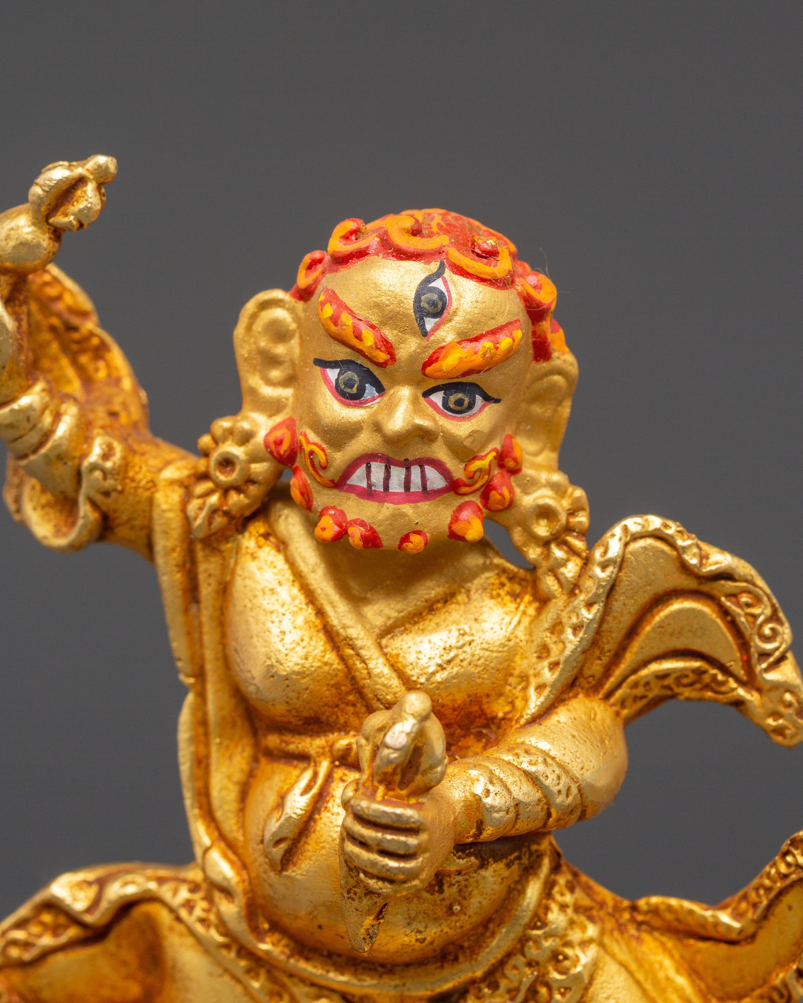 Golden Dorje Drolo Statue | Fierce Protector of the Dharma