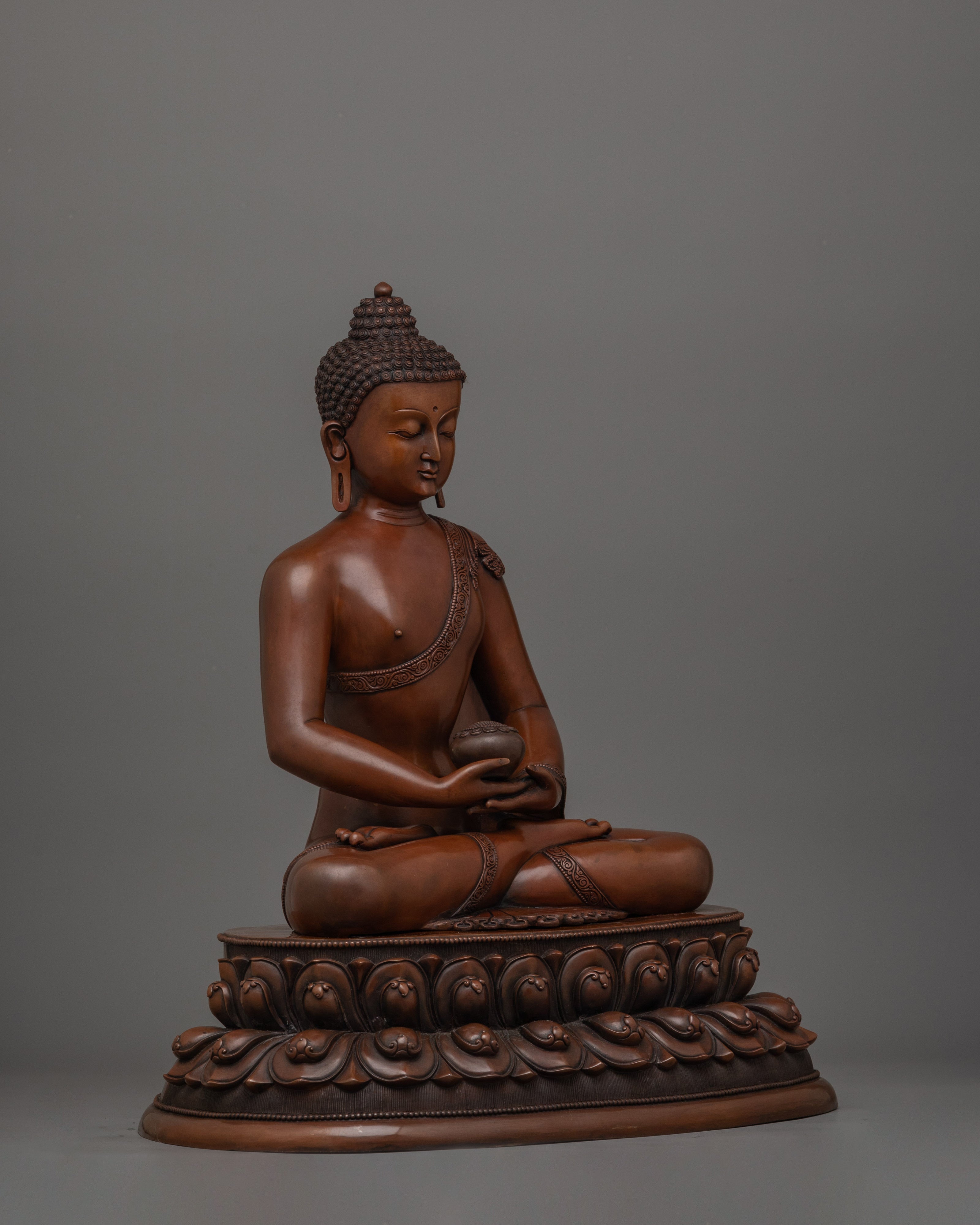 Amitabha Buddha Oxidized Copper Statue | Handcrafted Meditation Deity