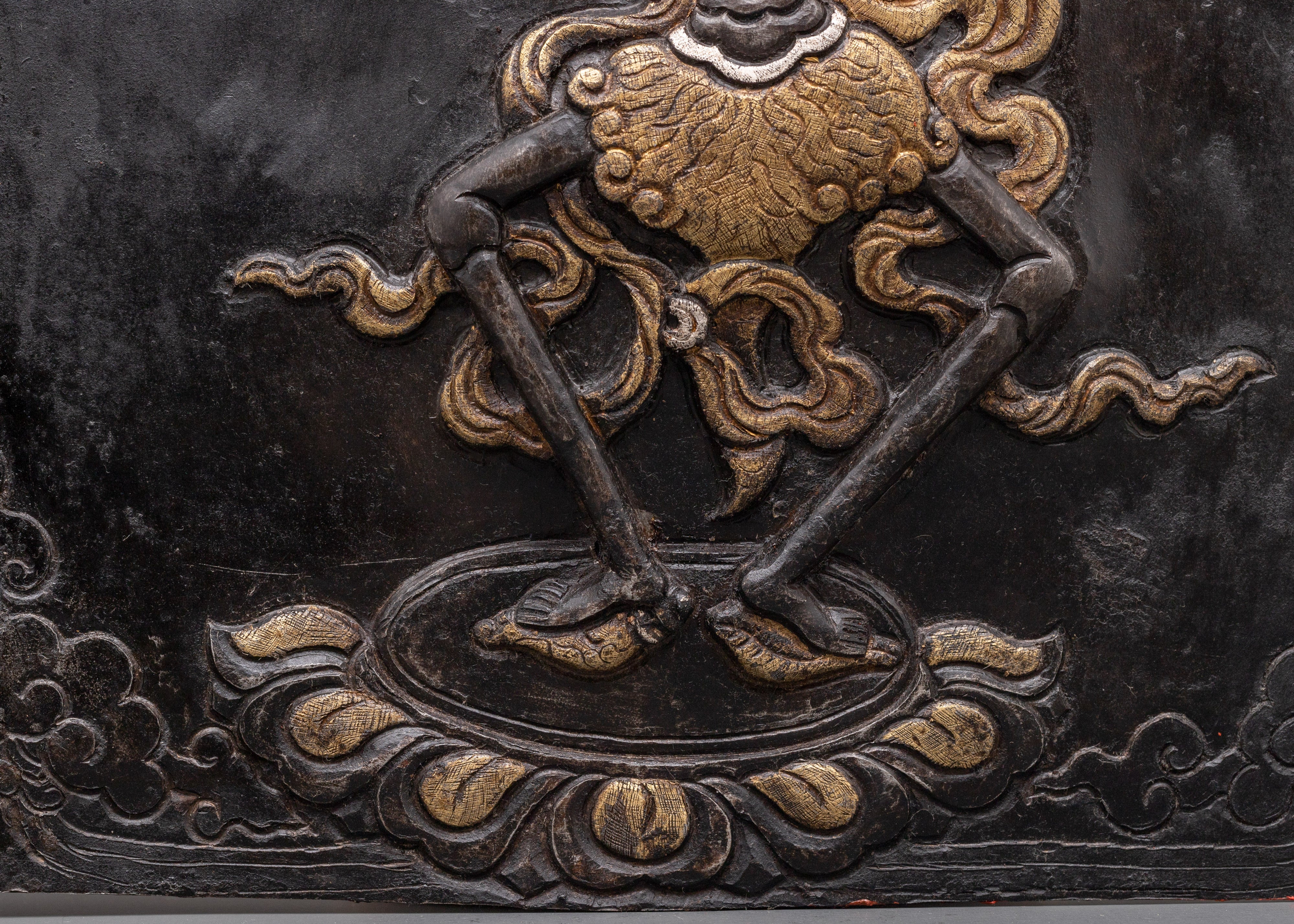Spiritual Buddhist Wrathful Protector Wall Hanging | Tibetan Iron Silver Brass Religious Art
