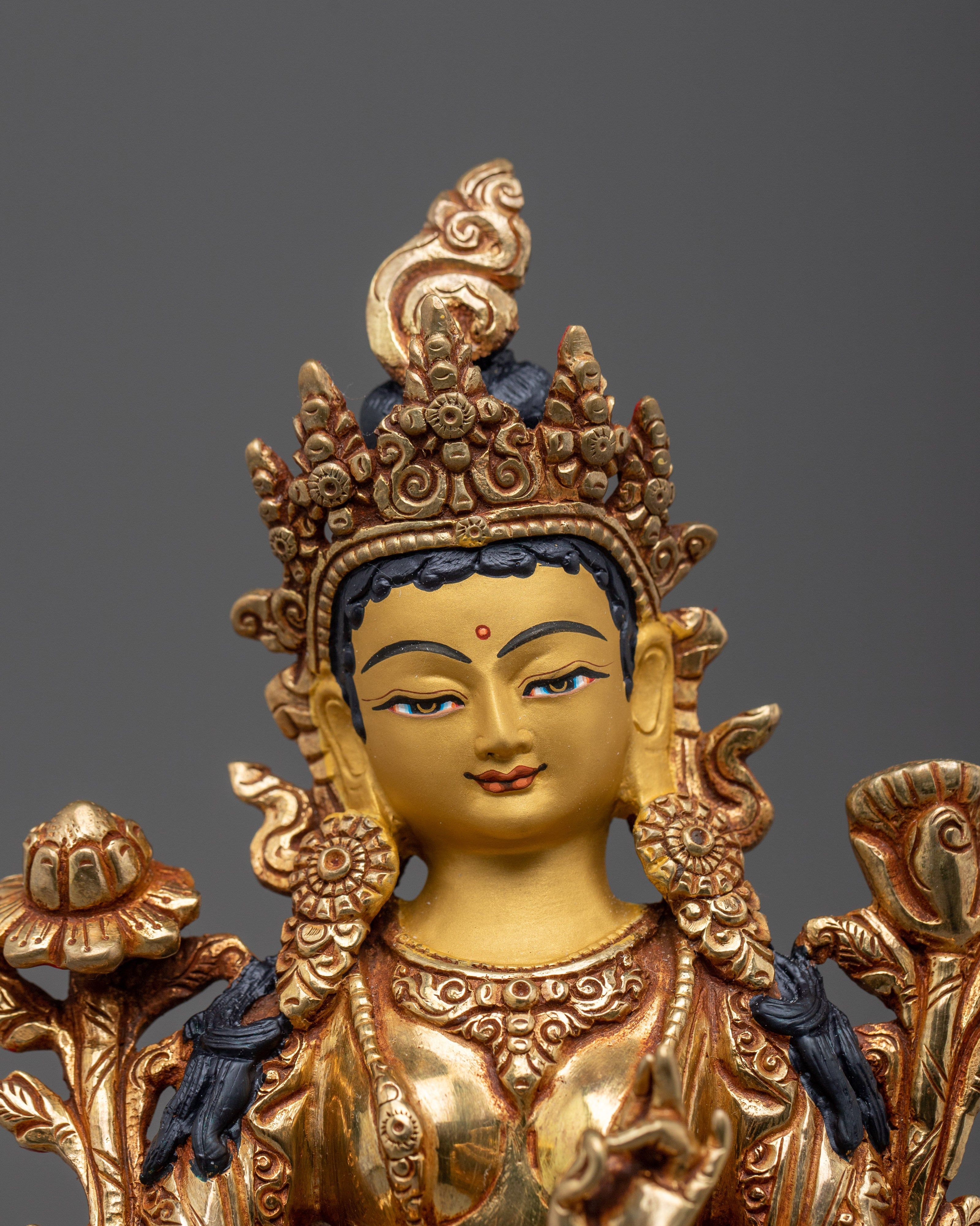 Sacred Feminine Figurine of Green Tara | Bodhisattva of Compassion
