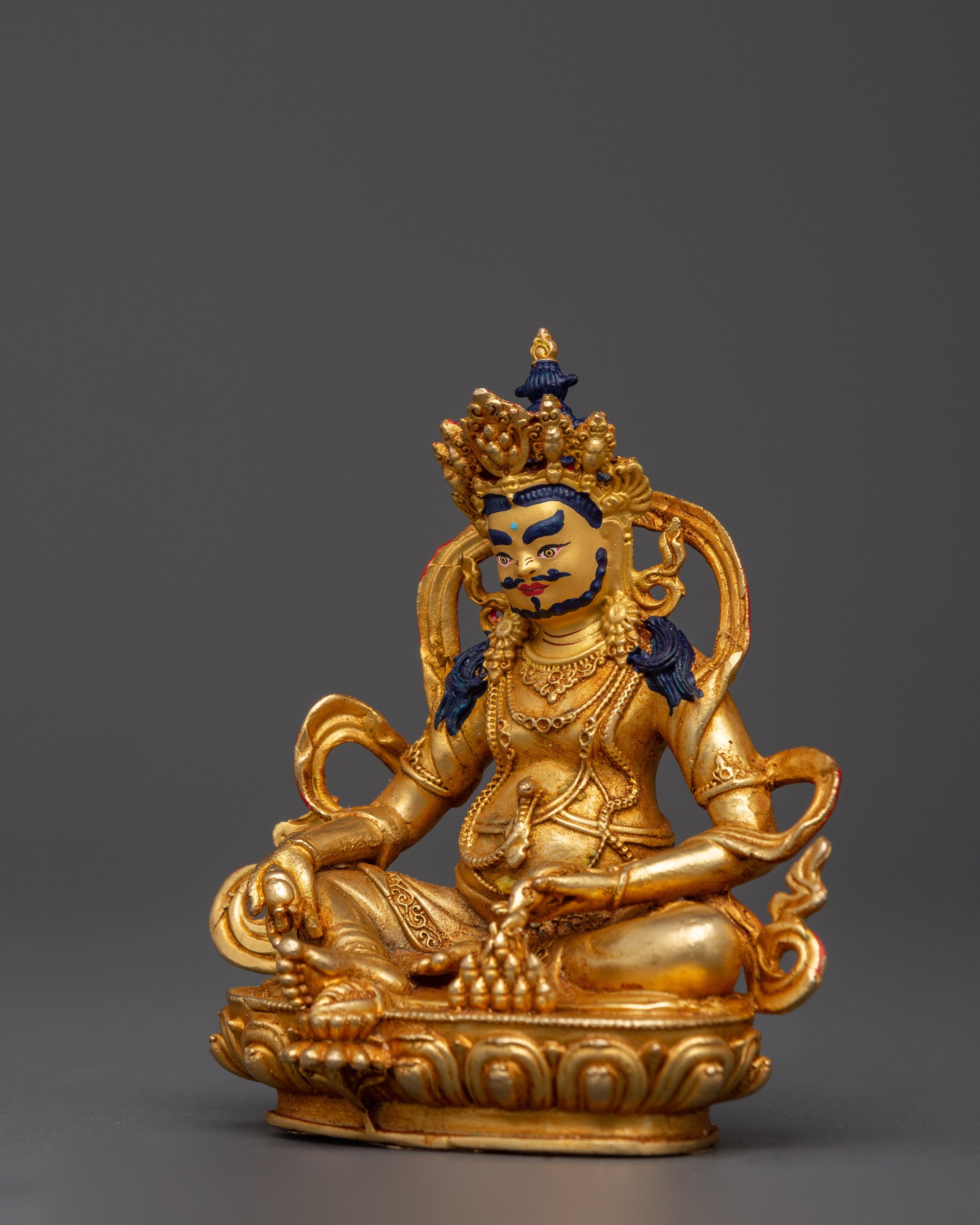 Gold-Plated Dzambala Statue | Tibetan God of Wealth and Prosperity