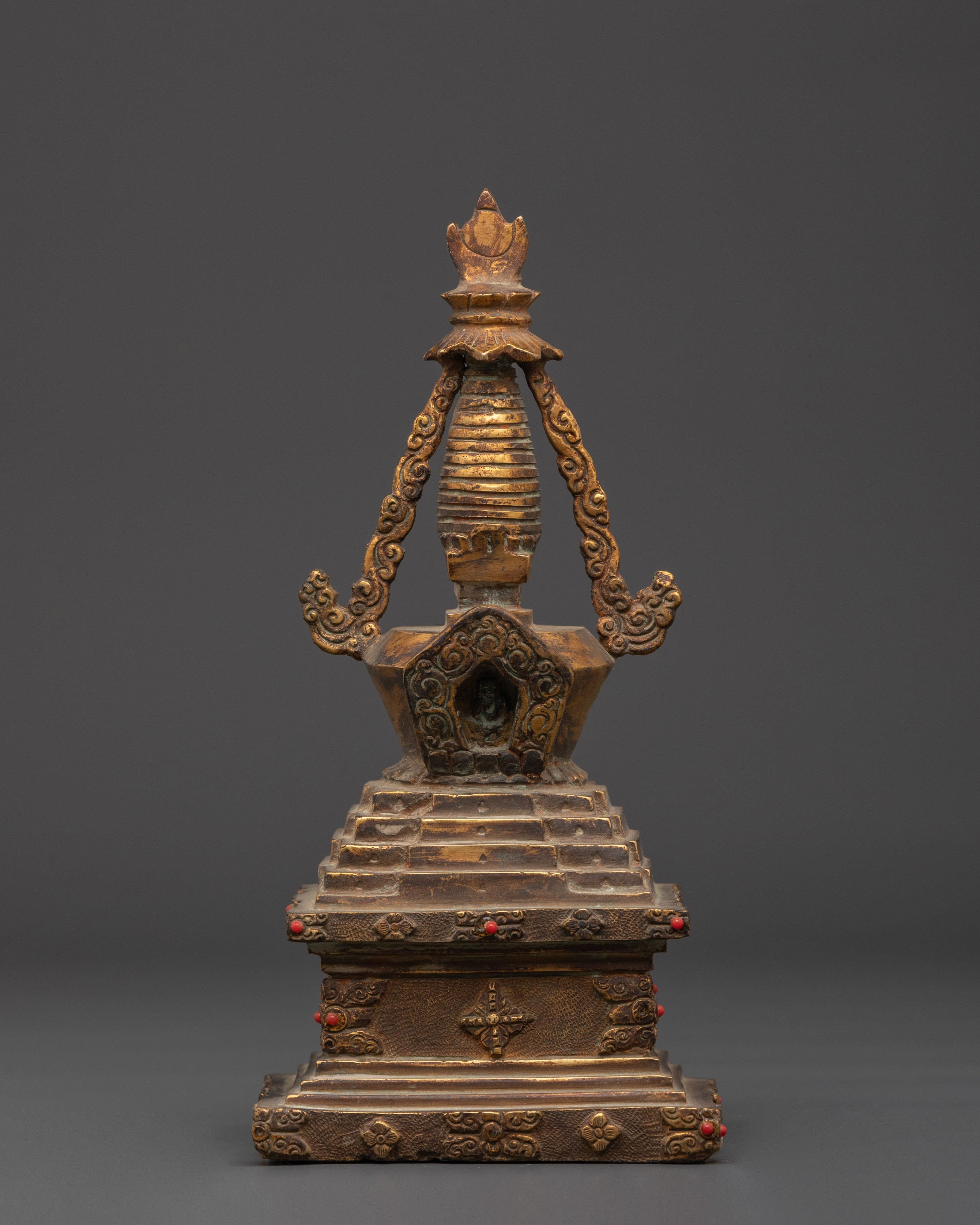 Handcrafted Buddhist Stupa Statue | Sacred Spiritual Artifact for Meditation