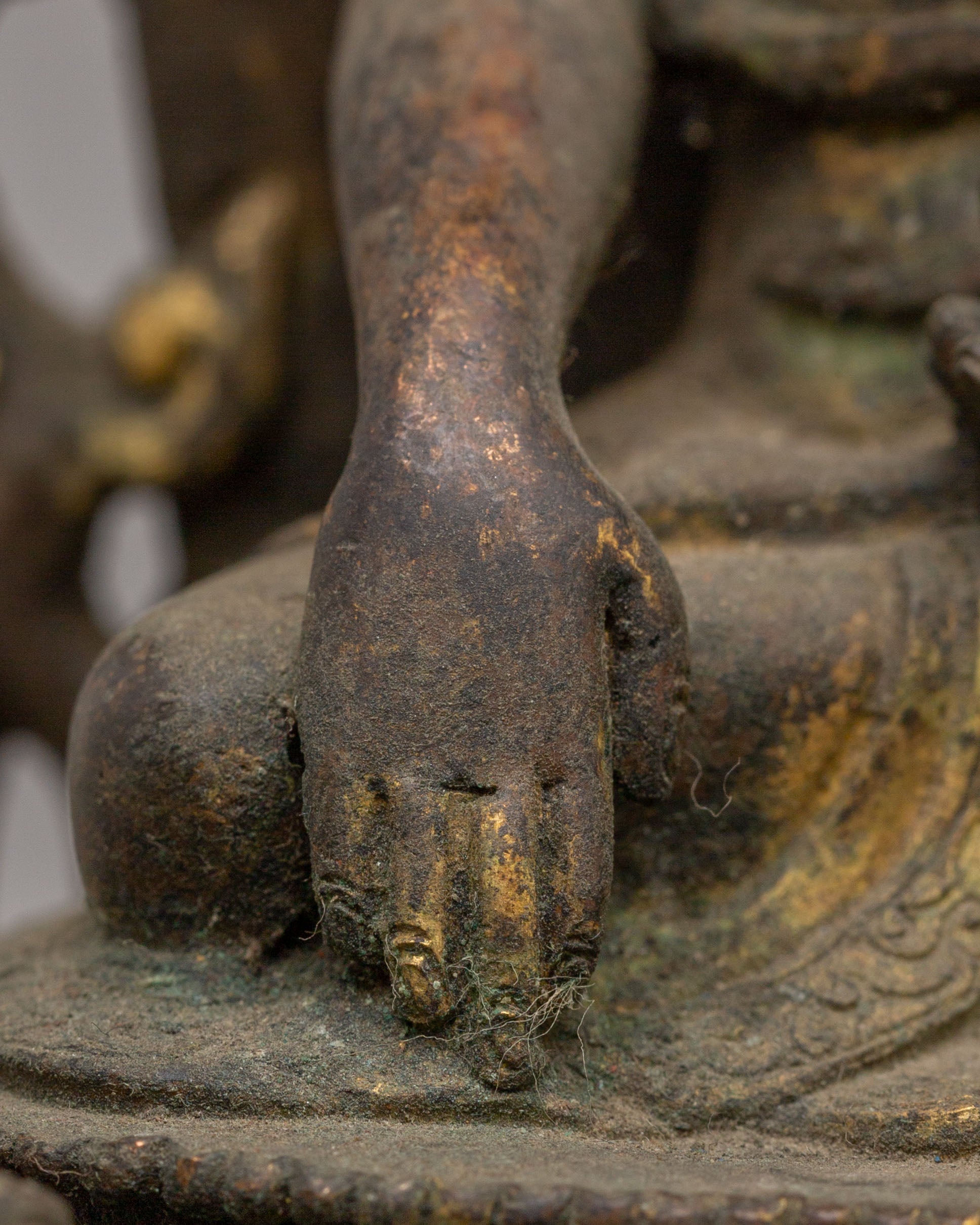 Buddha With Attendant Deities Sculpture | Sacred Altar Figure