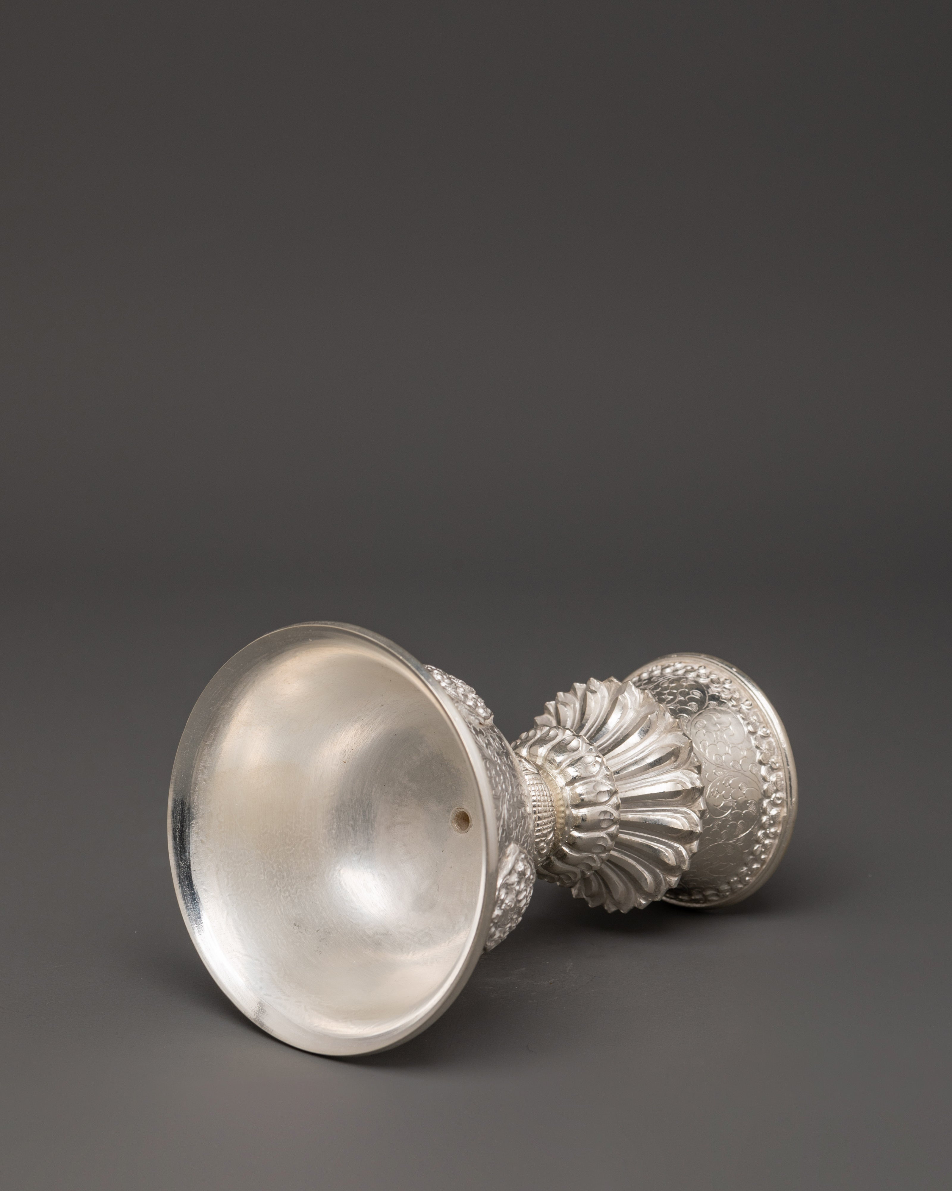 Pure Silver Tibetan Butter Lamp Set | Tibetan Offering Lamps
