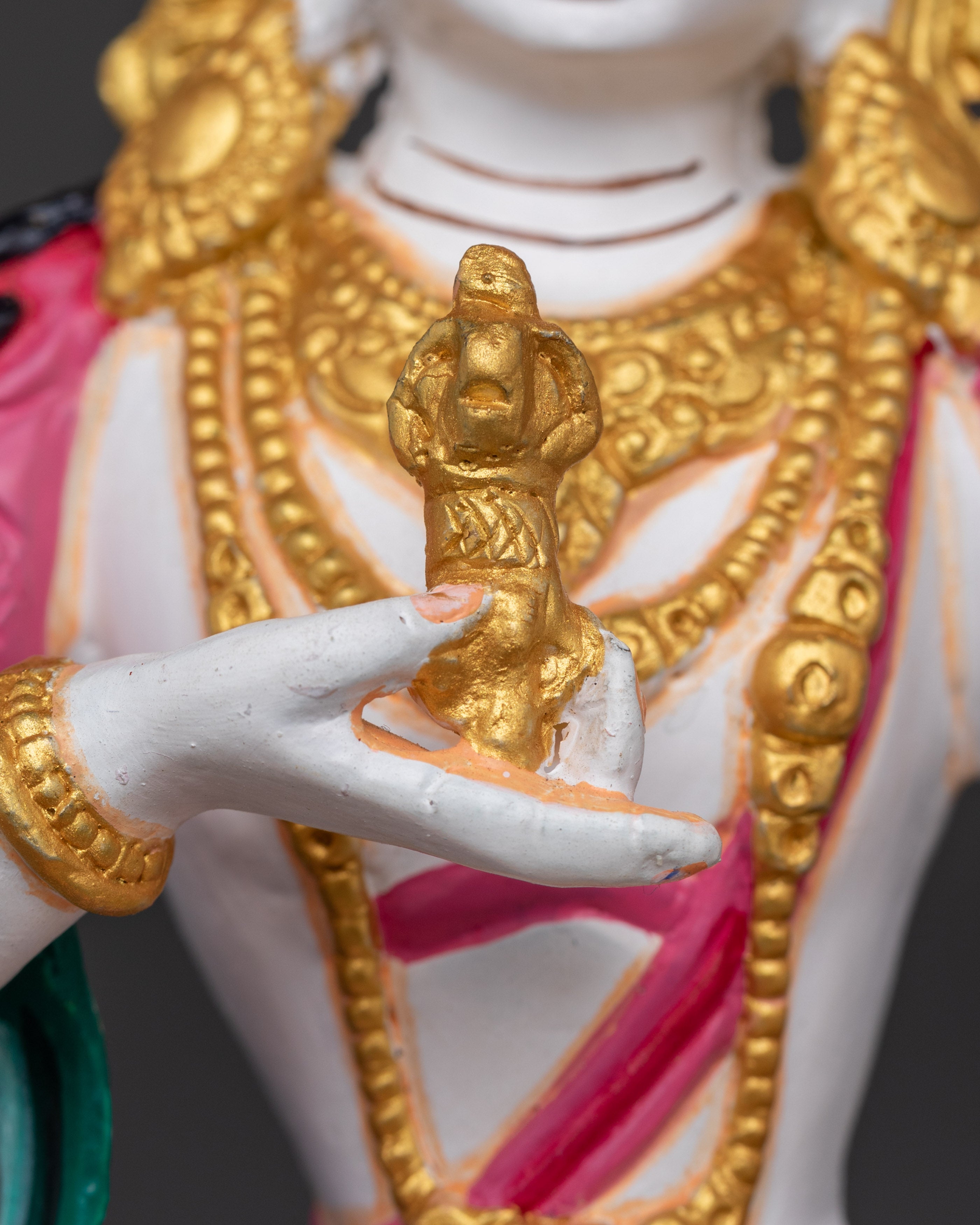 Handcrafted Tibetan Vajrasattva Sculpture | Copper & Acrylic Meditation Deity Figure