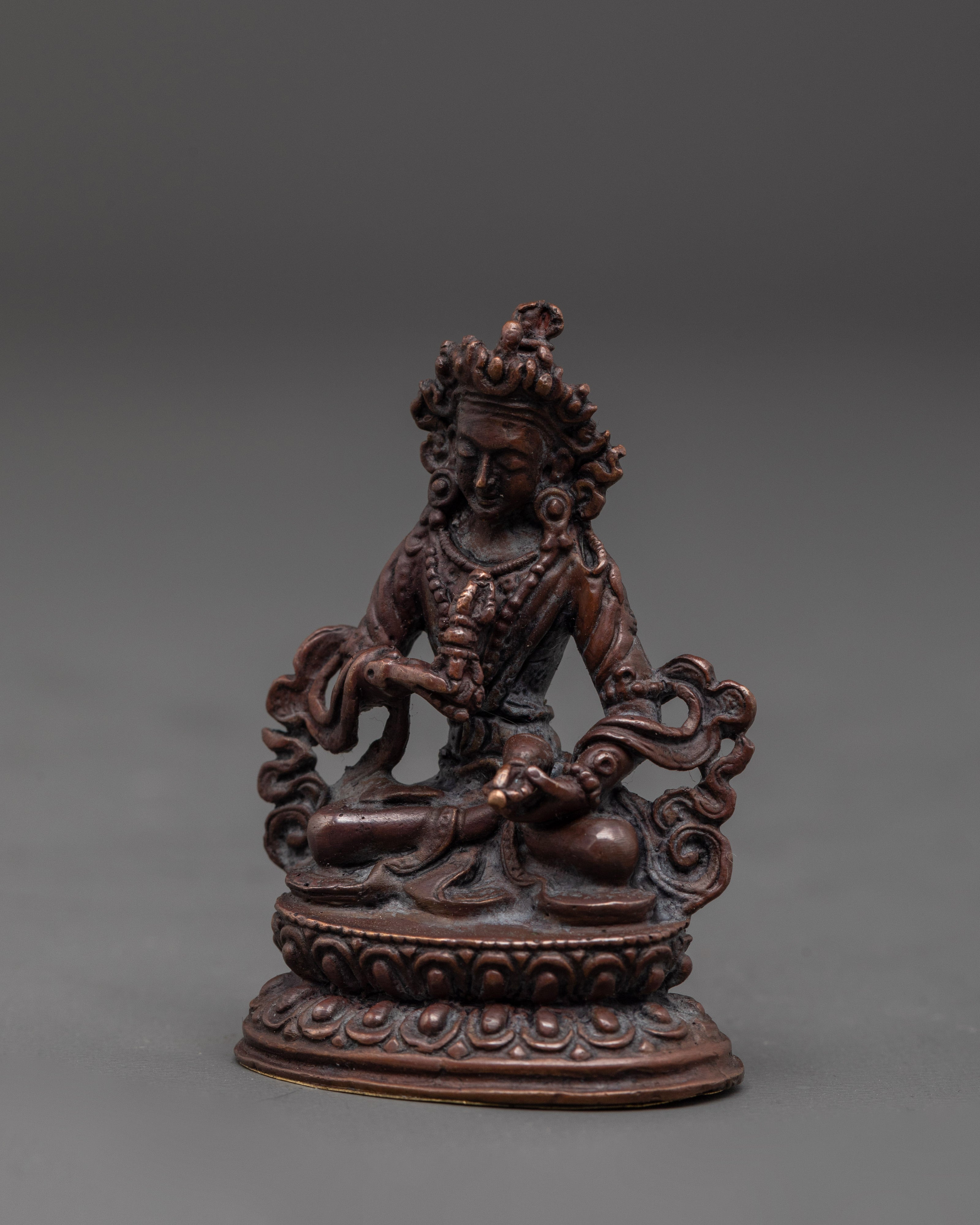 Vajrayana Vajrasattva Sculpture | Oxidized Copper Machine Made Buddhist Statue