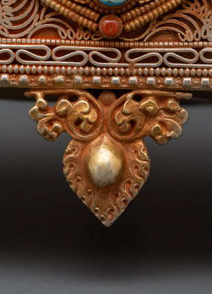 Tibetan Decorative Treasure Box | Buddhist Treasure Box with Turquoise & Coral Inlays