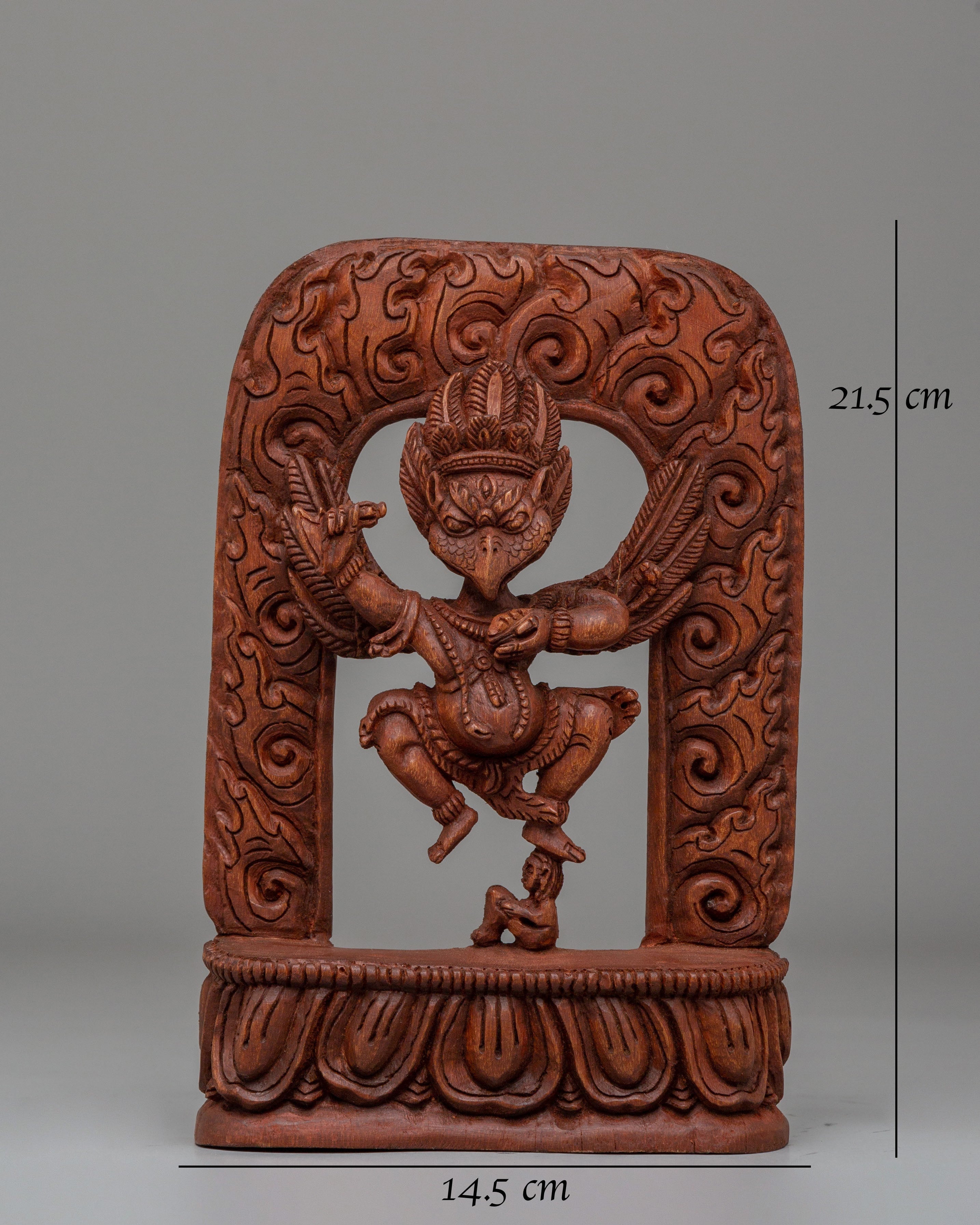 Garuda Statue  | Hand-Carved Wooden Garuda Deity Sculpture