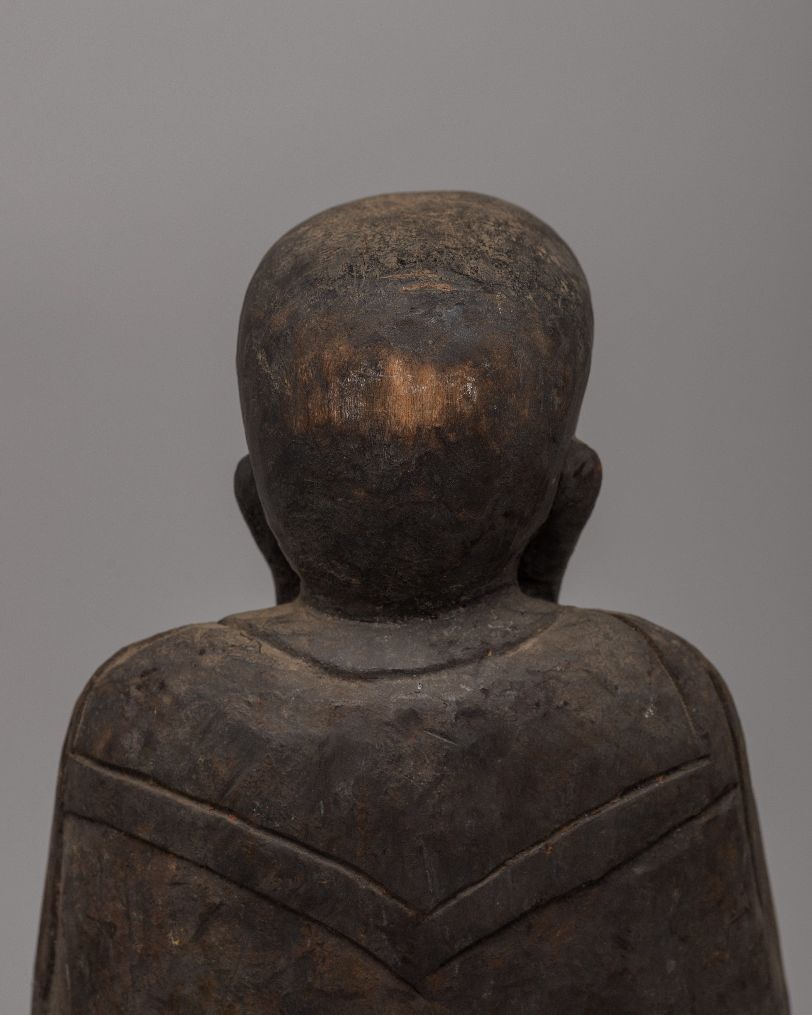 Hand-Carved Wooden Laughing Buddha | Wood Buddha Figurine