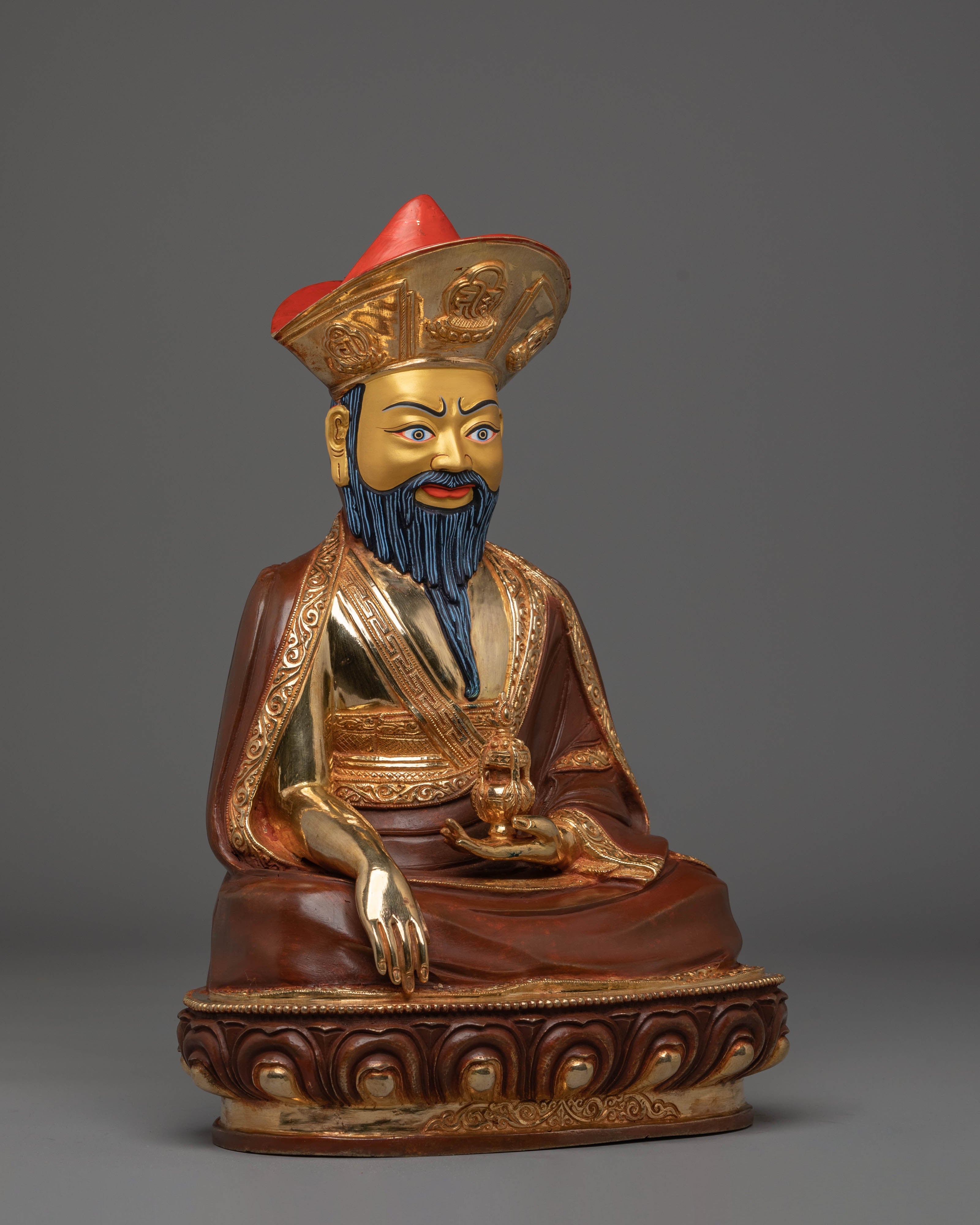 Sacred Sculpture of Guru Shapdum | Handcrafted Tibetan Statue