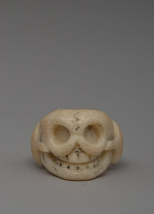 Hand-Carved Skull Buffalo Bone Ring 