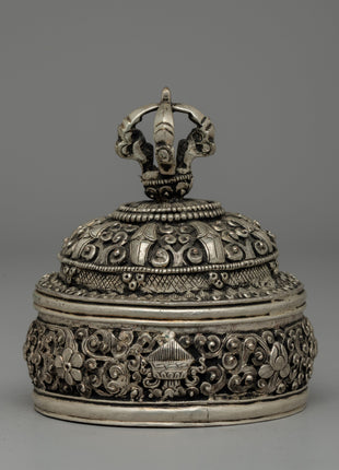 Silver-Plated Rice Carry Pot  | Symbol of Prosperity & Abundance