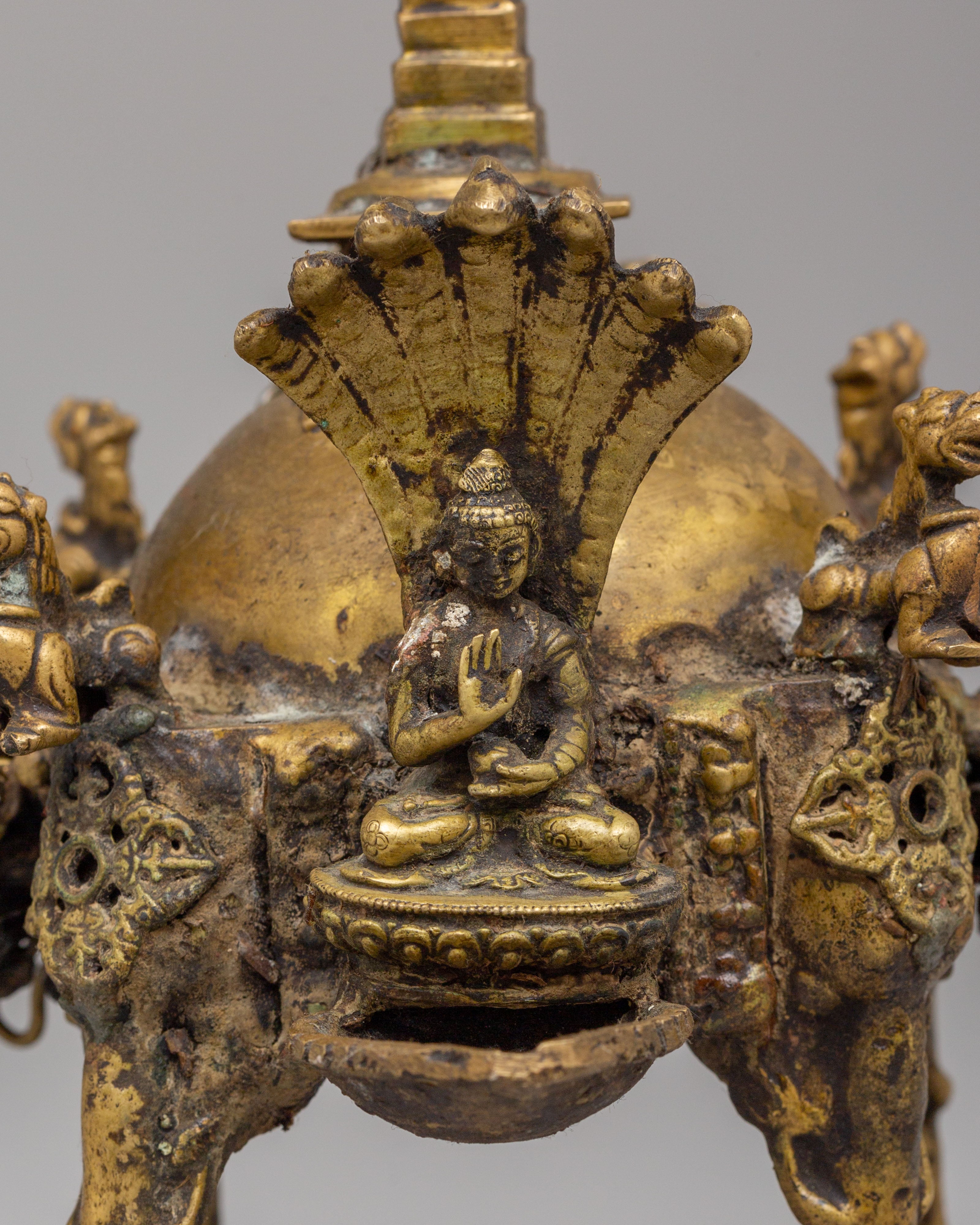 Five Dhyani Buddha Hanging Stupa Dalucha | Symbol of Spiritual Awakening