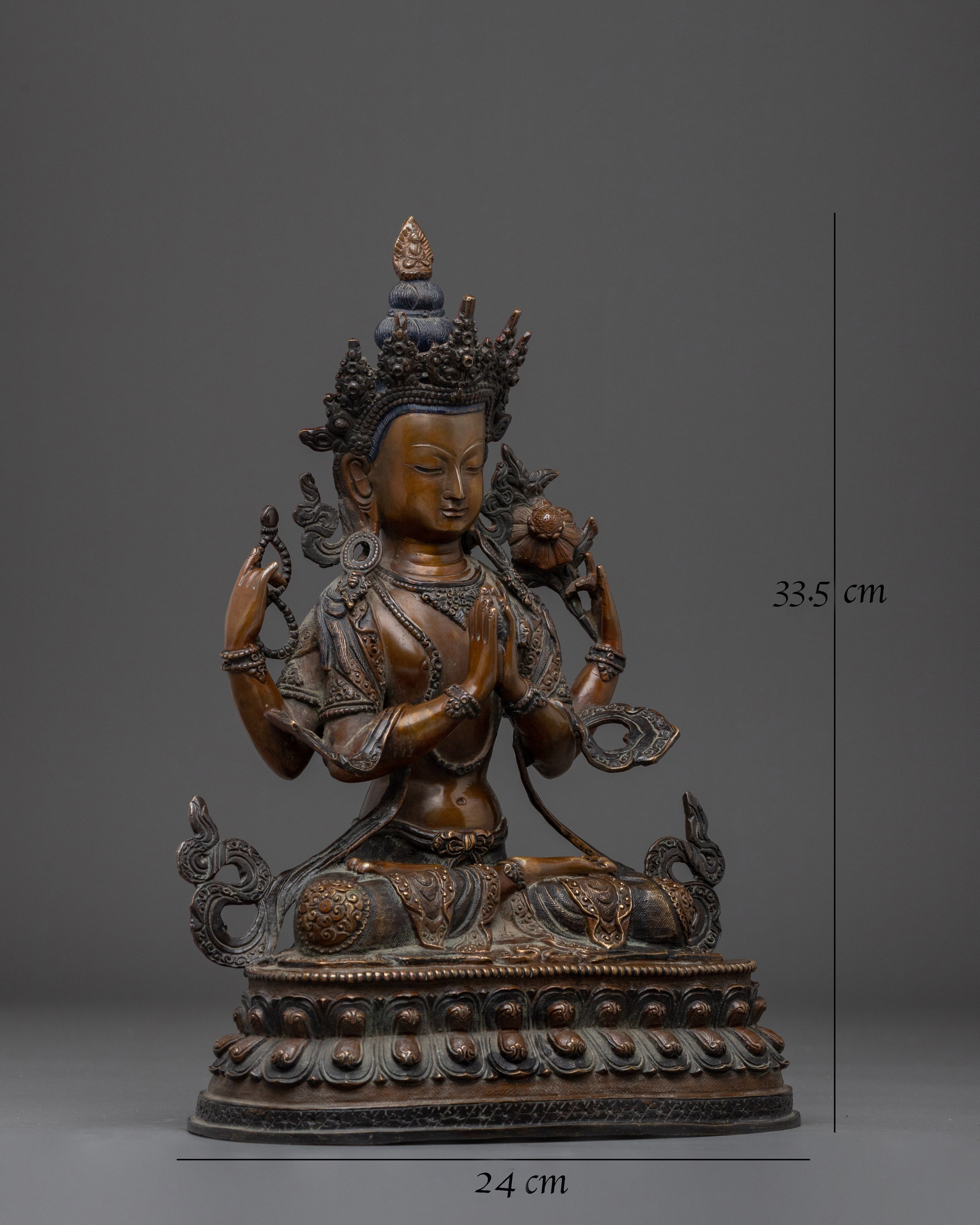 Handcrafted Chenrezig Bodhisattva statue | Symbol of Compassion and Wisdom