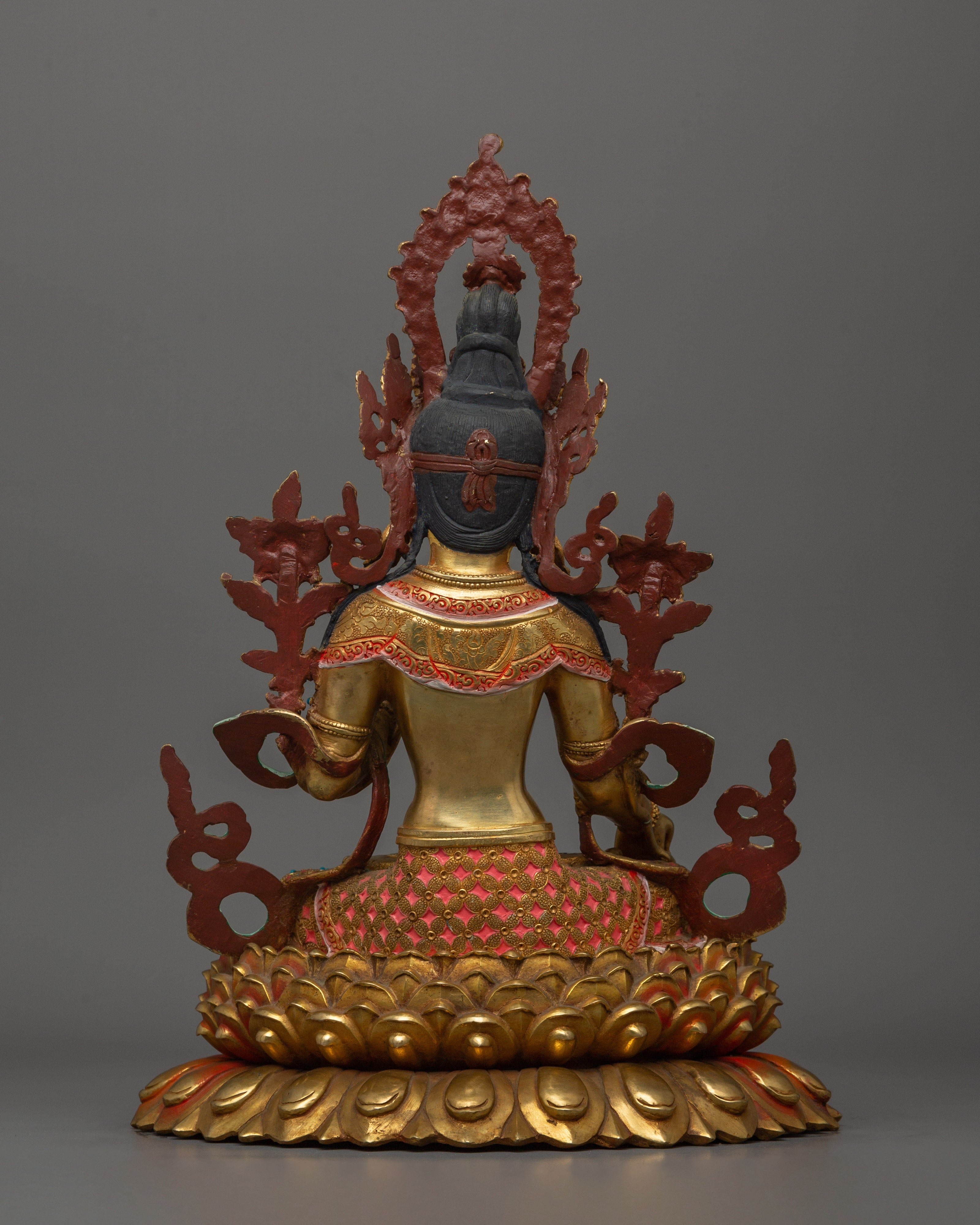 Golden Goddess White Tara Statue | Seven Eyes Deity