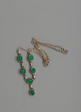 Sterling Silver Green Onyx Necklace | Timeless Handcrafted Elegance