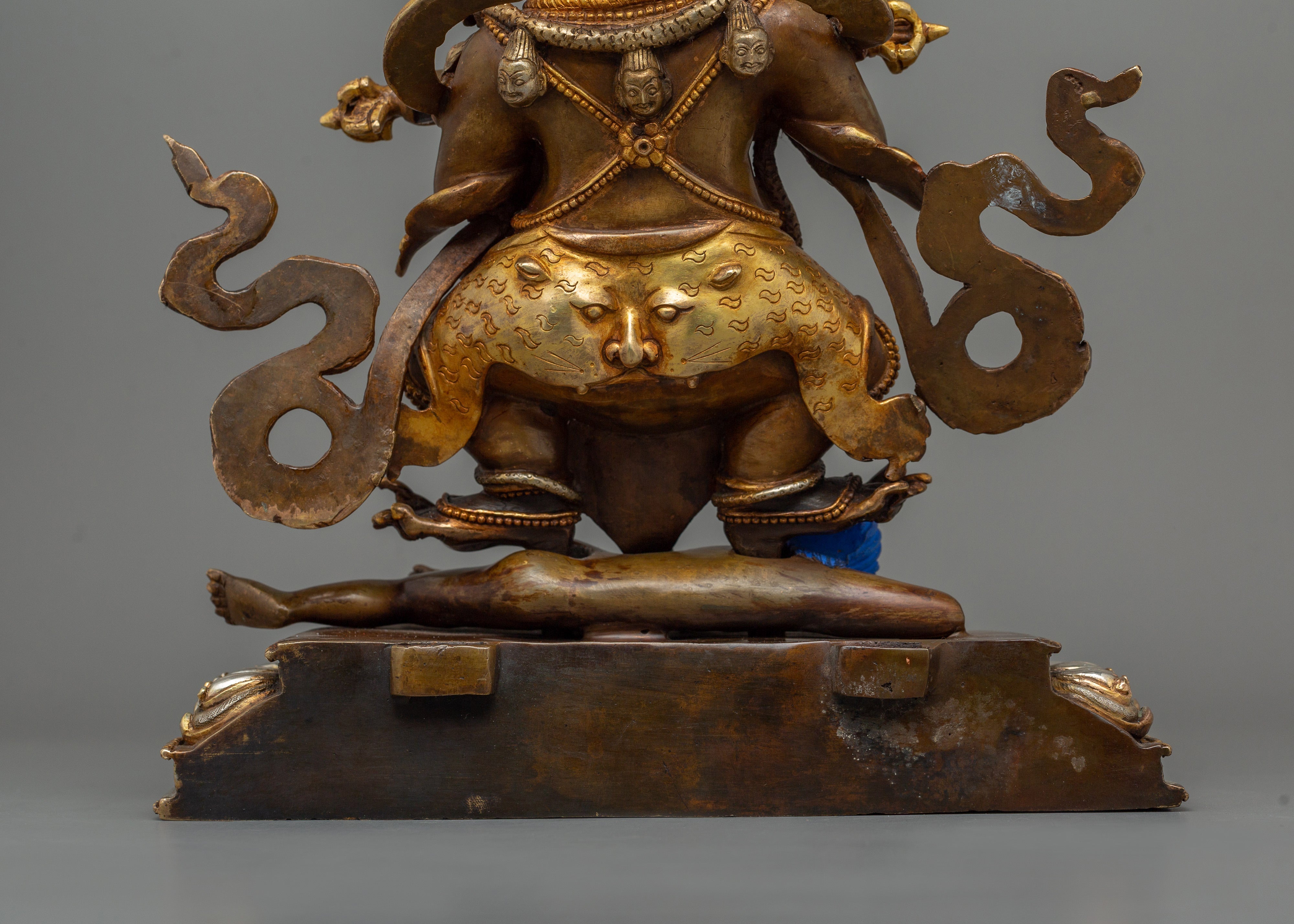 Sakya Mahakala Tibetan Buddhism Statue | 24K Gold Gilded Himalayan Protector Deity