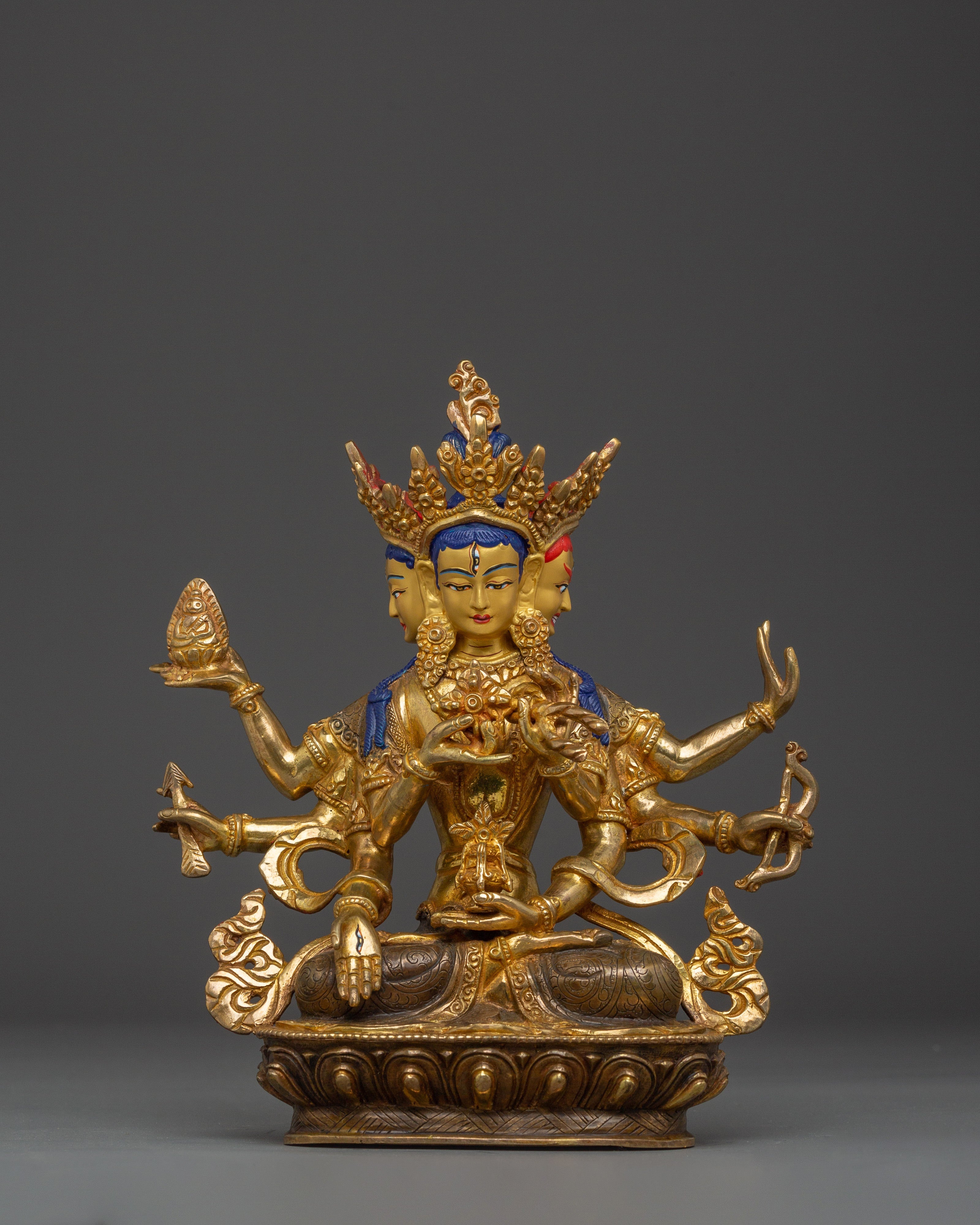 Buddhist Deity Namgyalma Copper Statue 