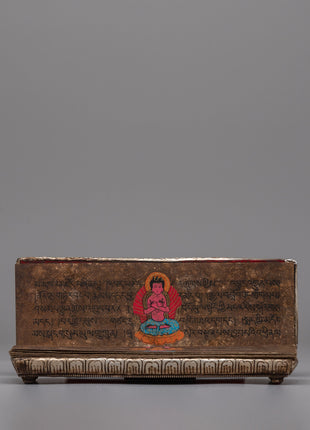 Handcrafted Gold-Plated Tibetan Book Cover | Buddhist Sacred Text Decor
