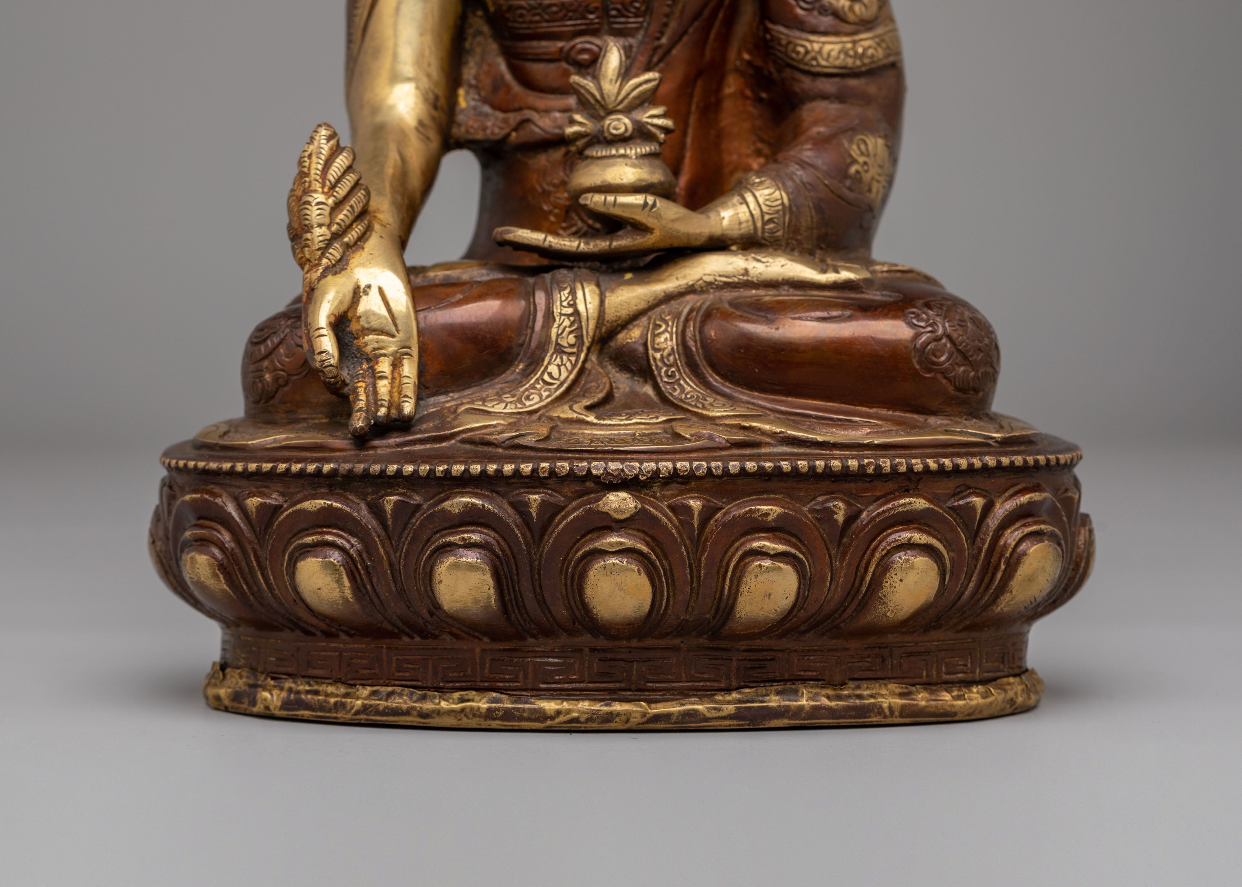 Scared Medicine Buddha Buddhist Statue | Handcrafted Brass Sculpture
