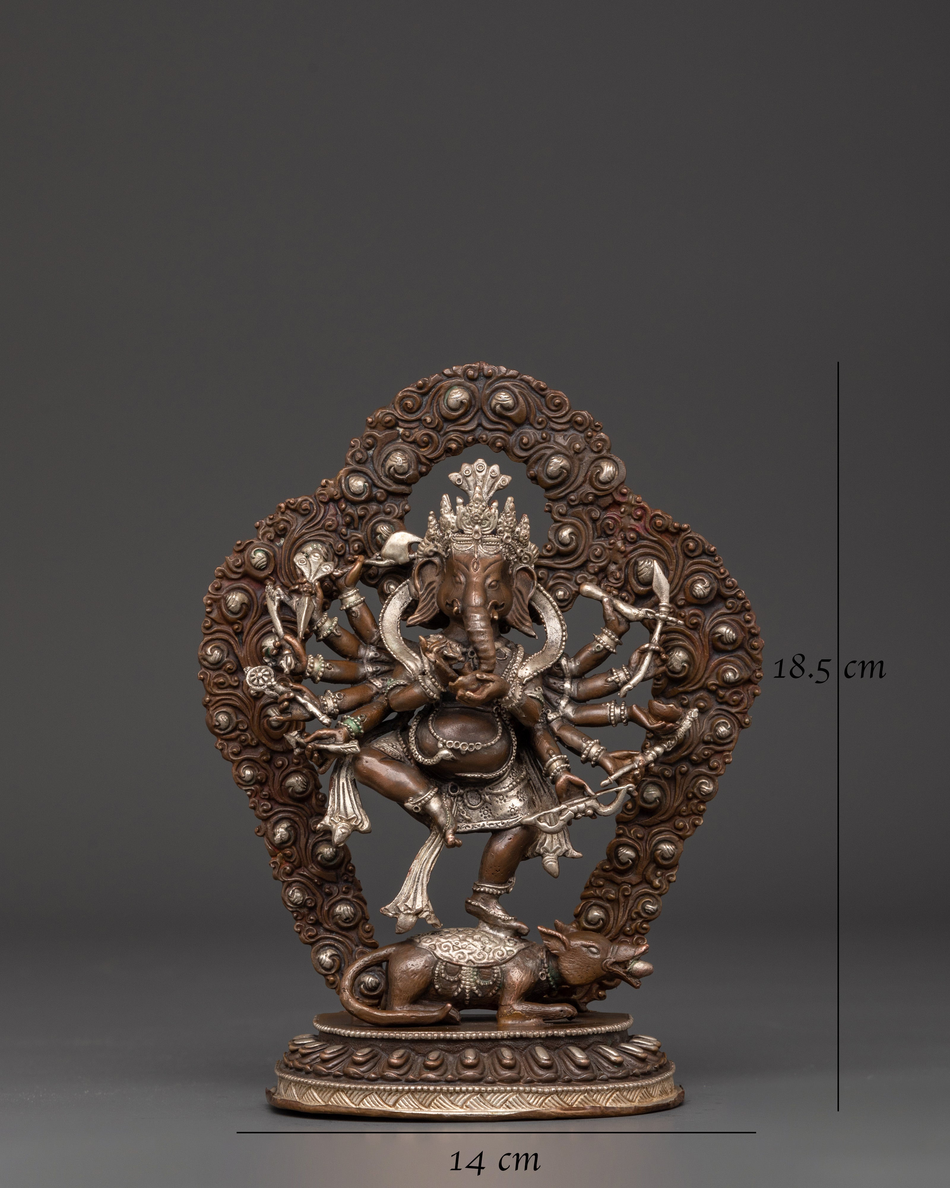 Hindu Elephant God Ganesha Idol | Oxidized Copper Silver Plated Statue