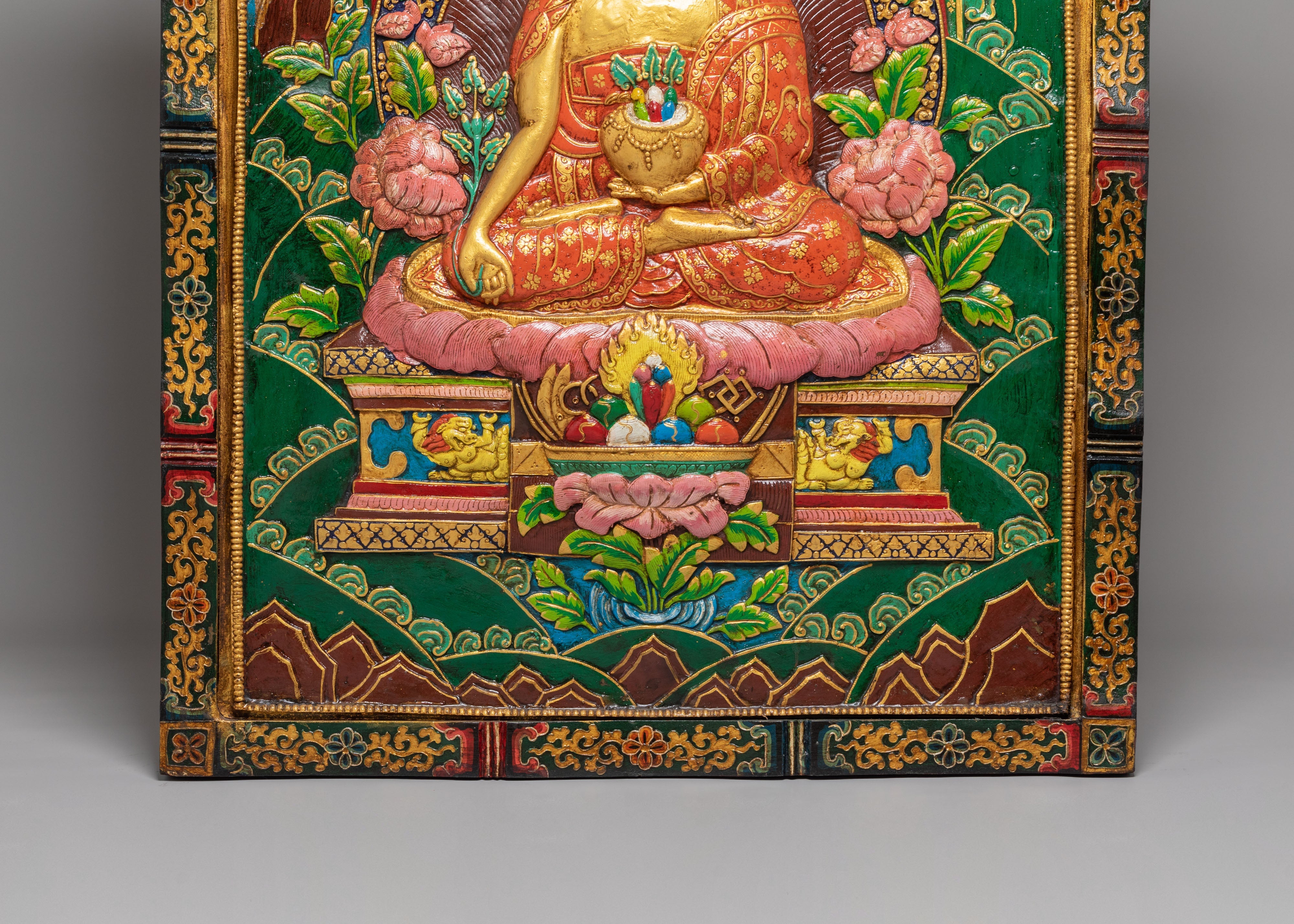 Sacred Medicine Buddha Thangka Wall Hanging | Tibetan Buddhist Healing Art