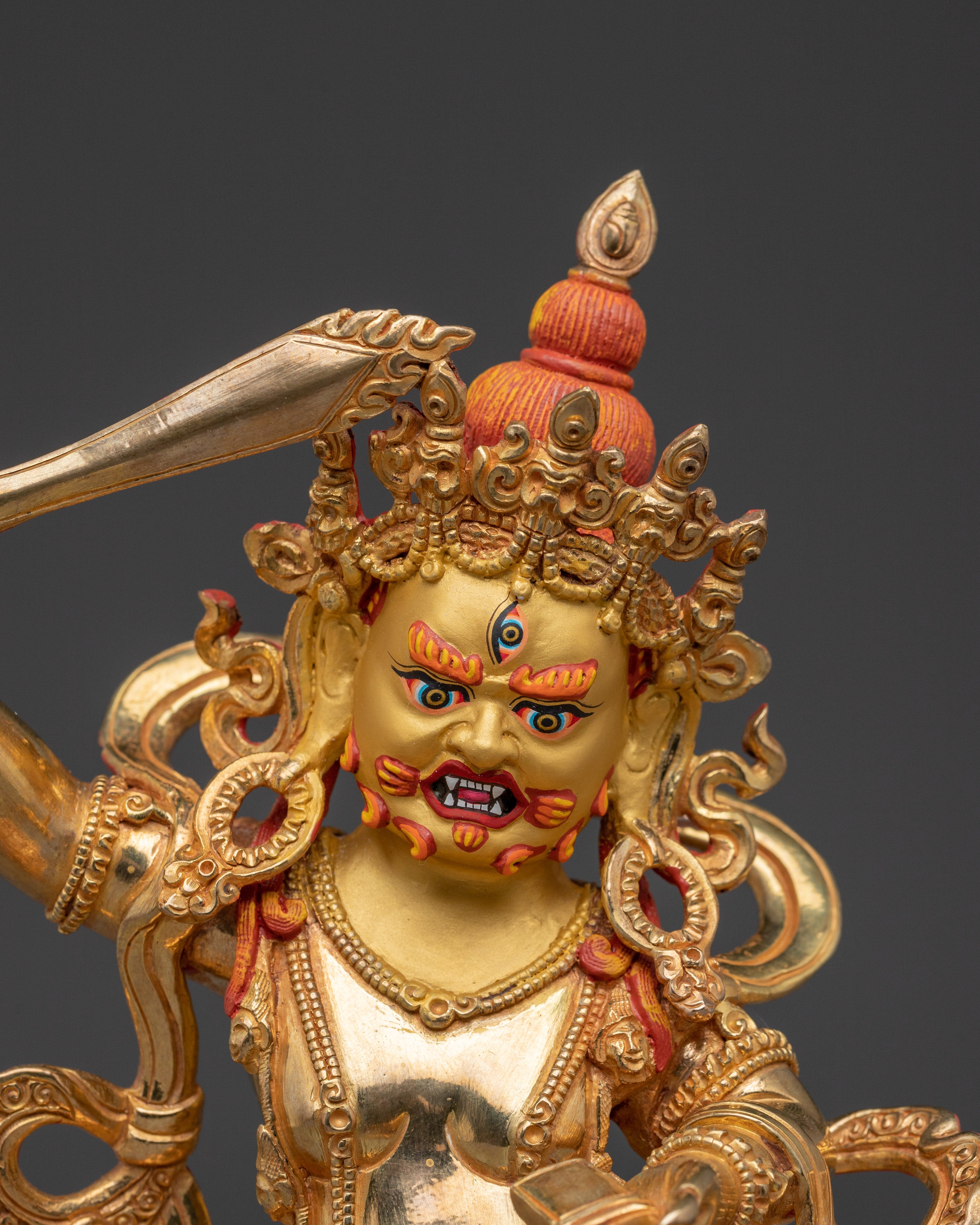 Nepalese Artwork of Black Manjushri | Tibetan Wisdom Deity