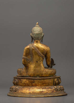 Medicine Buddha Sculpture | Gold Plating Healing Buddha