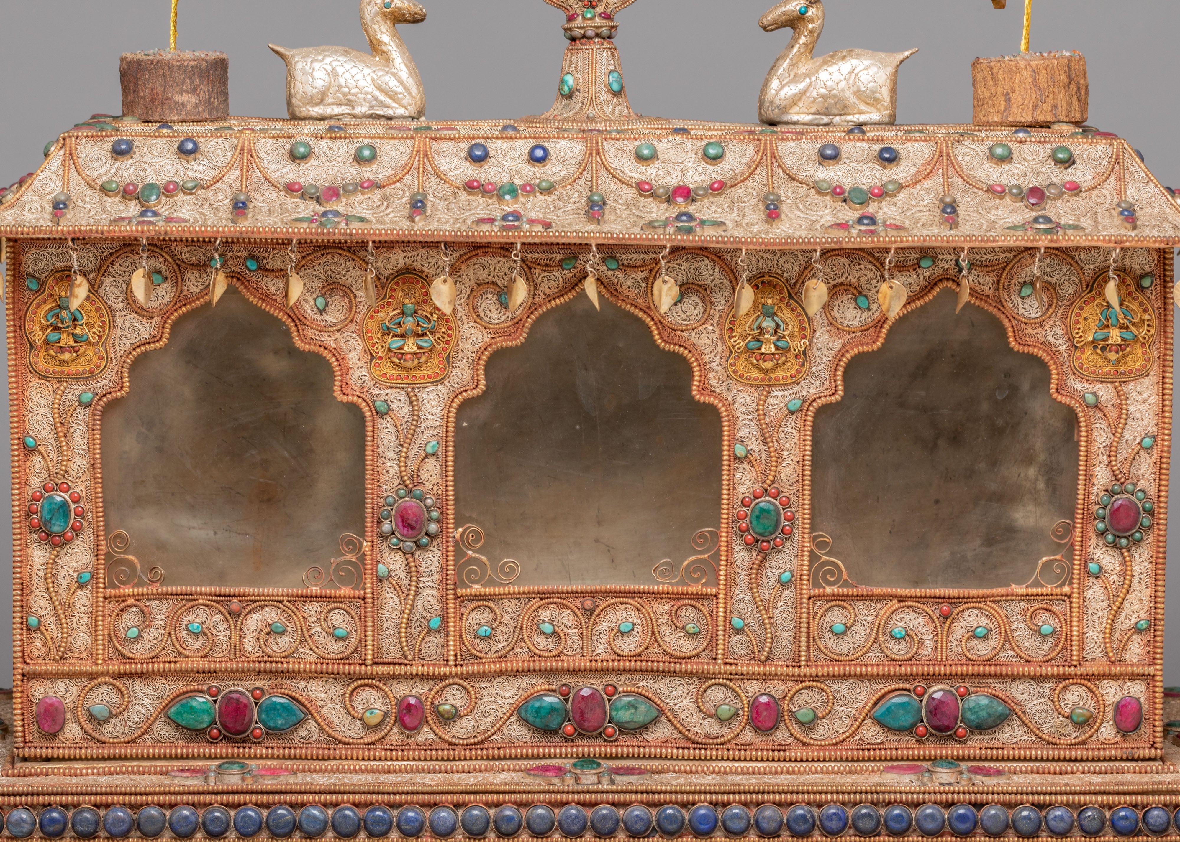 Handcrafted Altar Box | Copper Body, Gemstones, Silver Plating