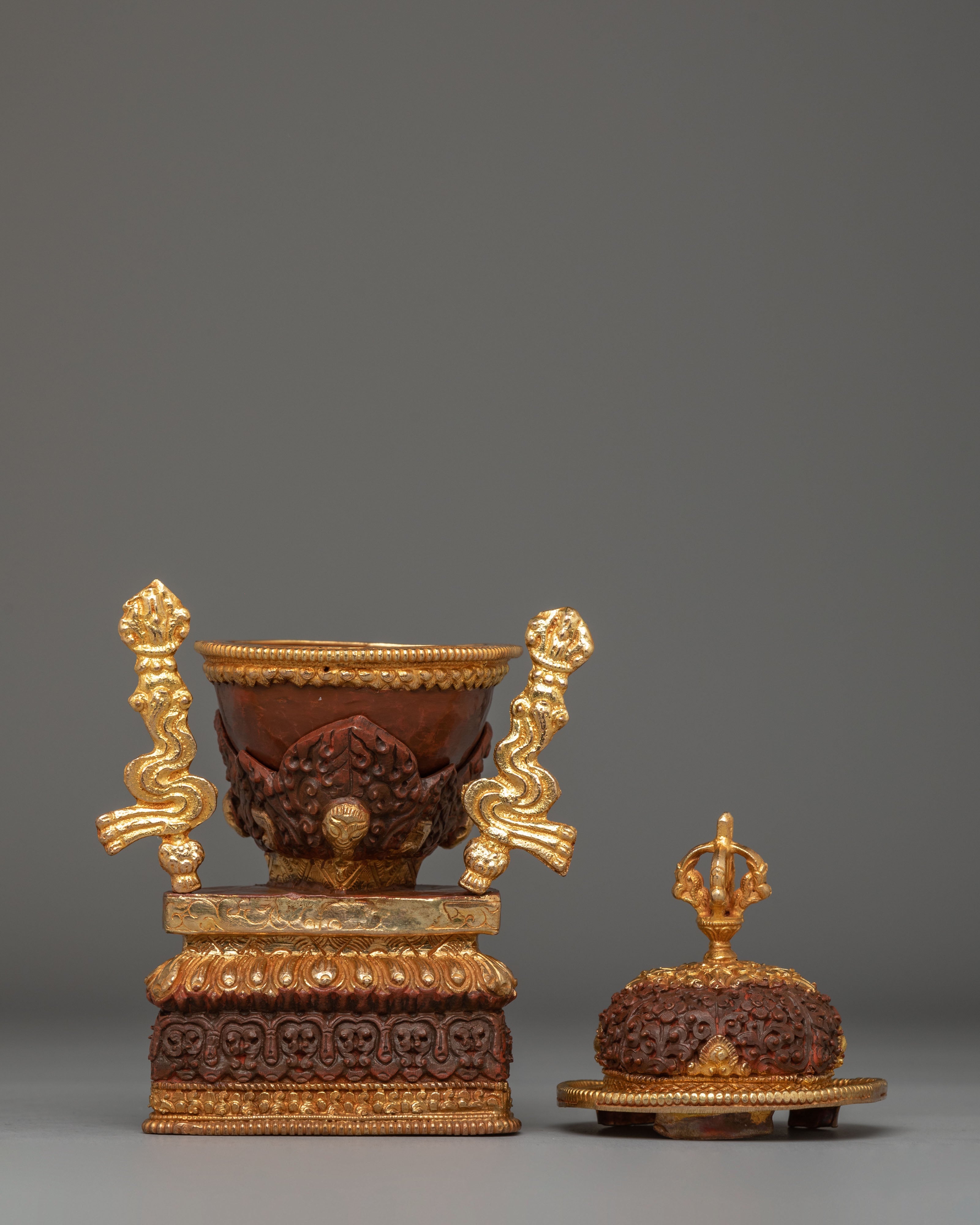 Handcrafted Tibetan Holy Kapala | Thöd-pa for Ritual Ceremonies