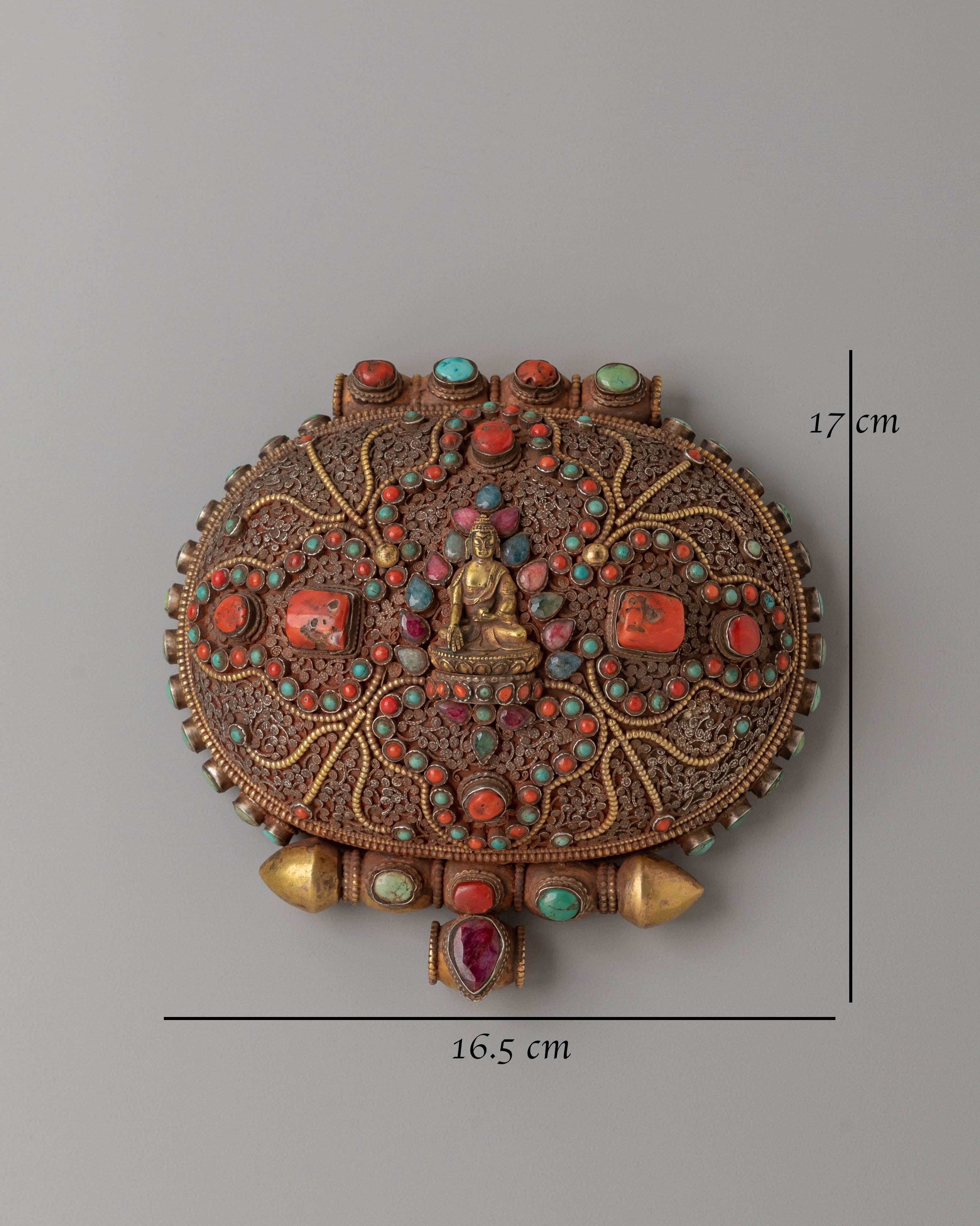 Handcrafted Ratnasambhava Ghau Box | Unique Spiritual Ghau Box