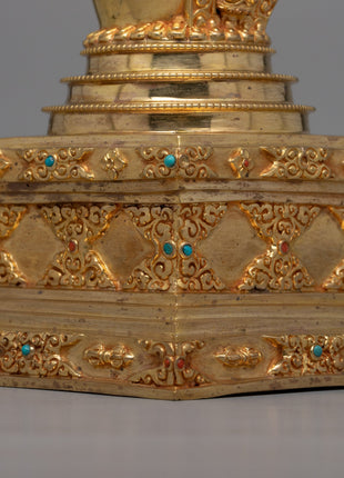 Handcrafted Sacred Buddhist Stupa | Buddhist Decor for Blessings and Enlightenment