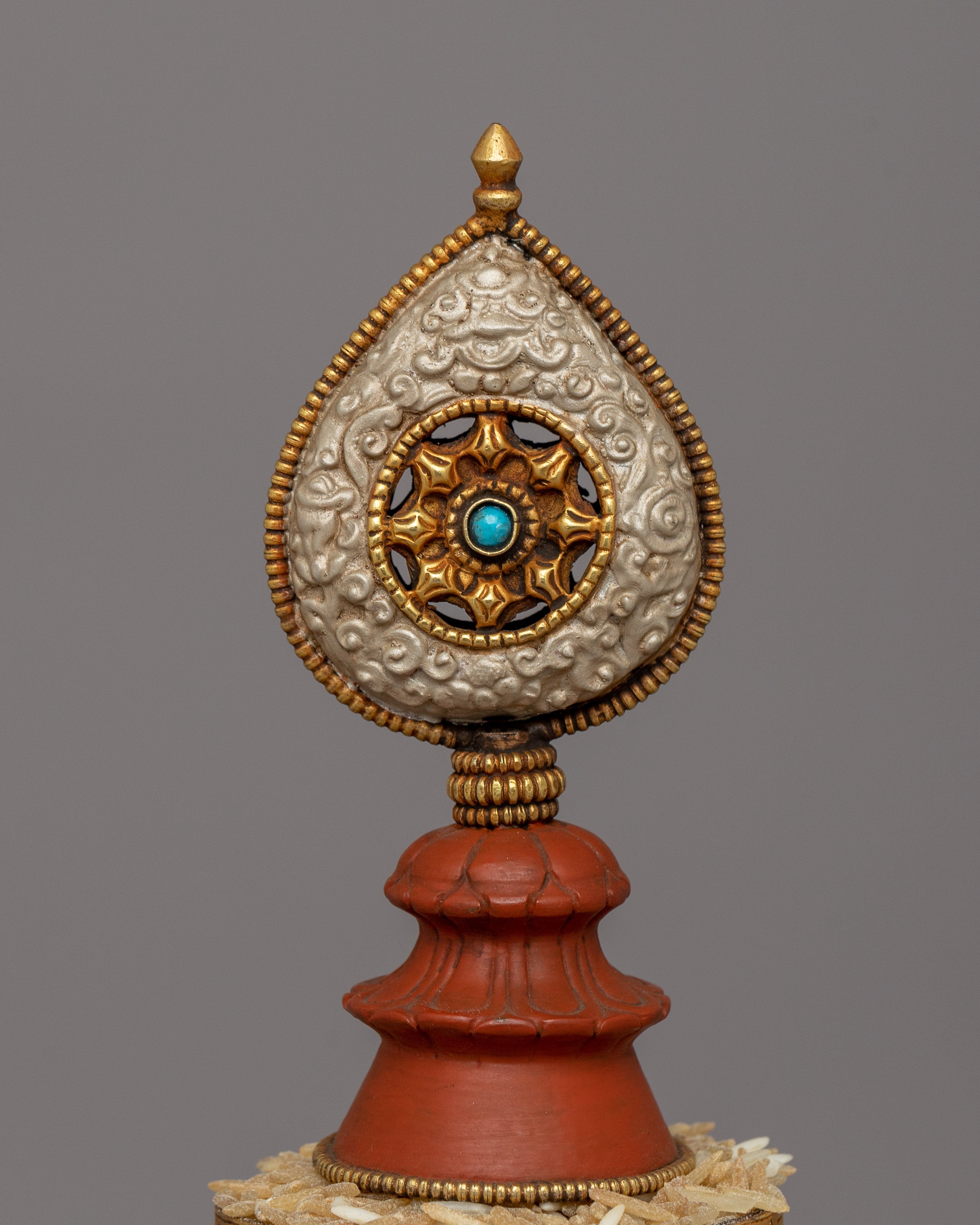 Gold-Plated Copper Mandala Offering | Buddhist Altar Decor Offering Bowl