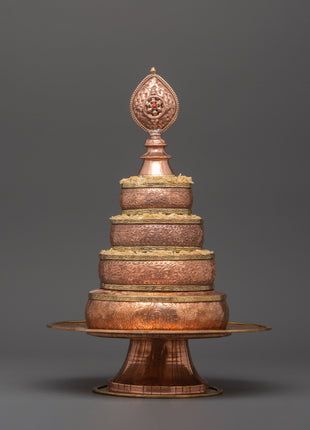 Copper Mandala Offering Set with Brass