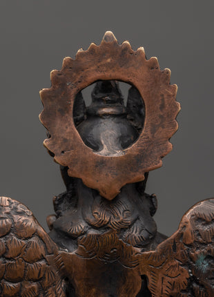 Oxidized Copper Garuda Bird Deity Statue