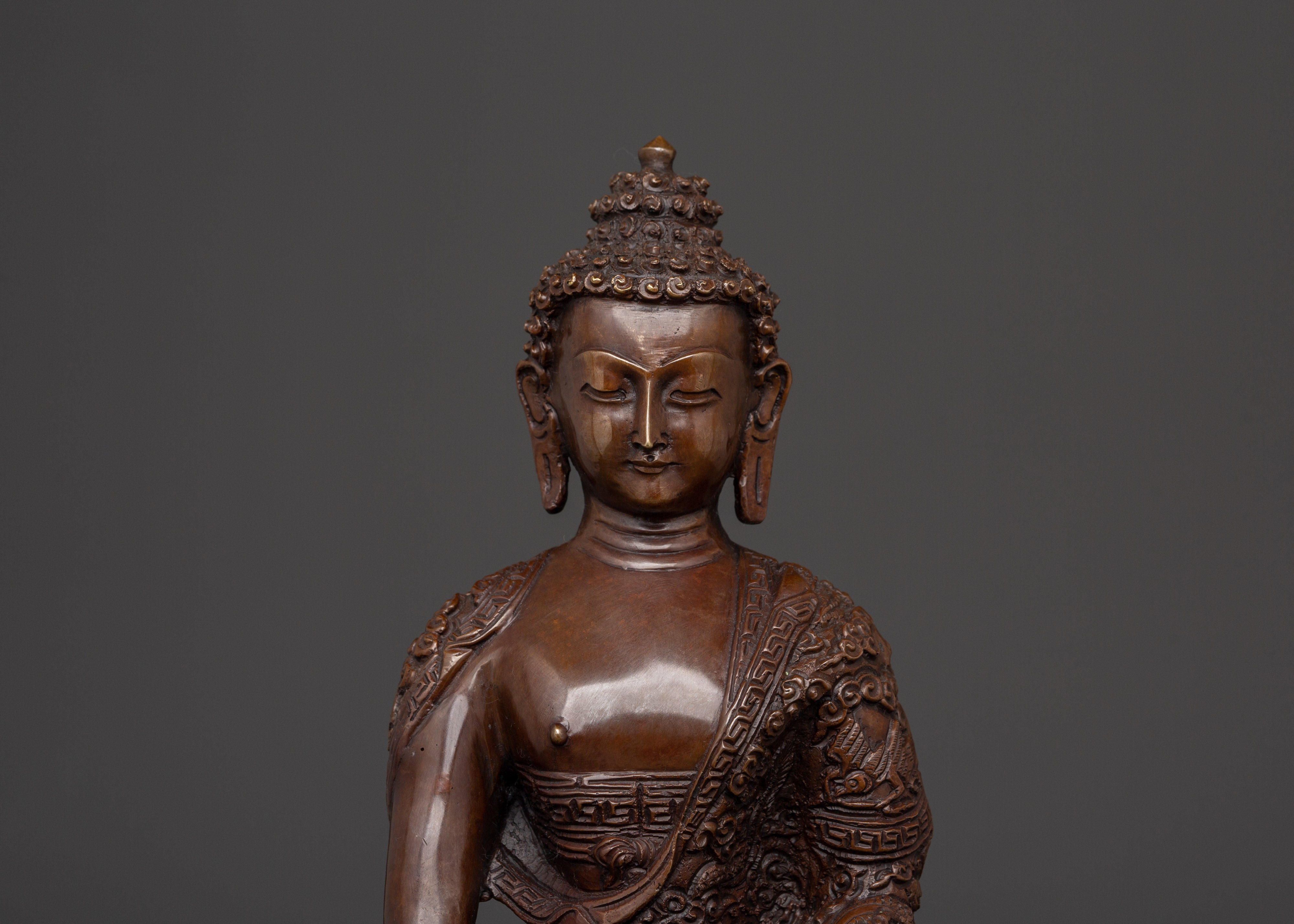 Shakyamuni Buddha Meditation Statue | Handcrafted Oxidized Copper Figurine
