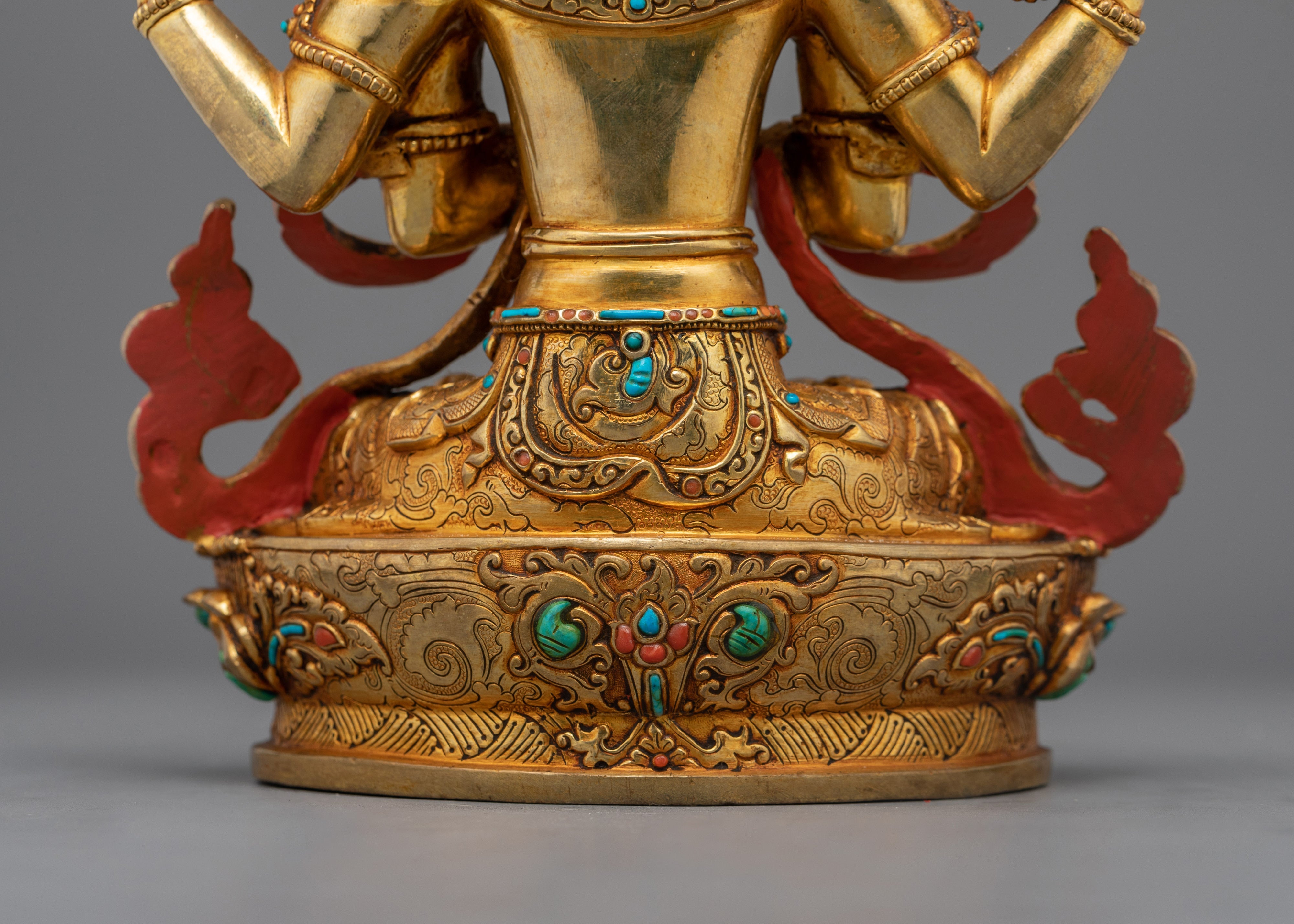 Handcrafted Four-armed Chenrezig Statue | Symbol of Love and Compassion