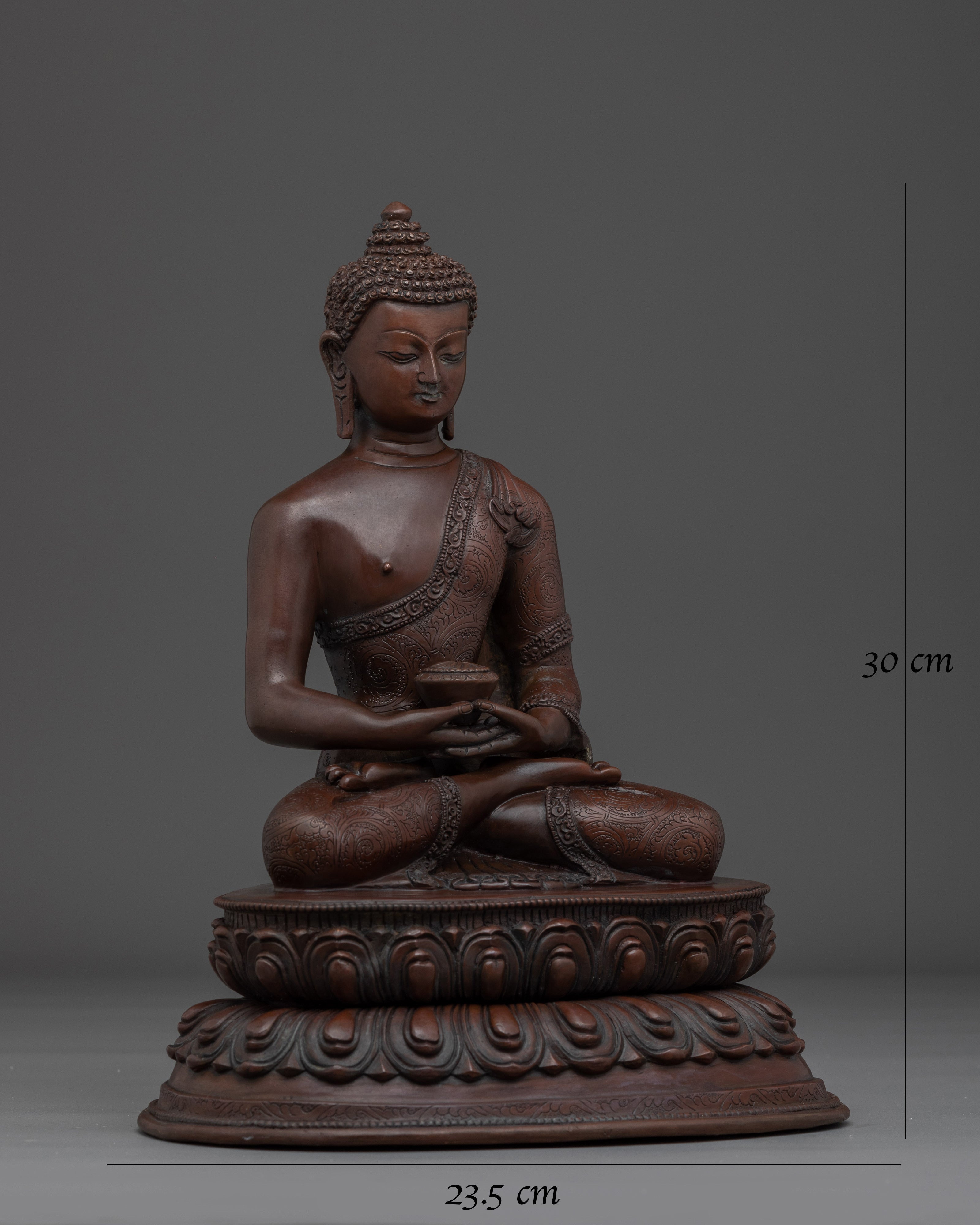 Sukhavati Ruler Oxidized Amitabha Buddha Figurine