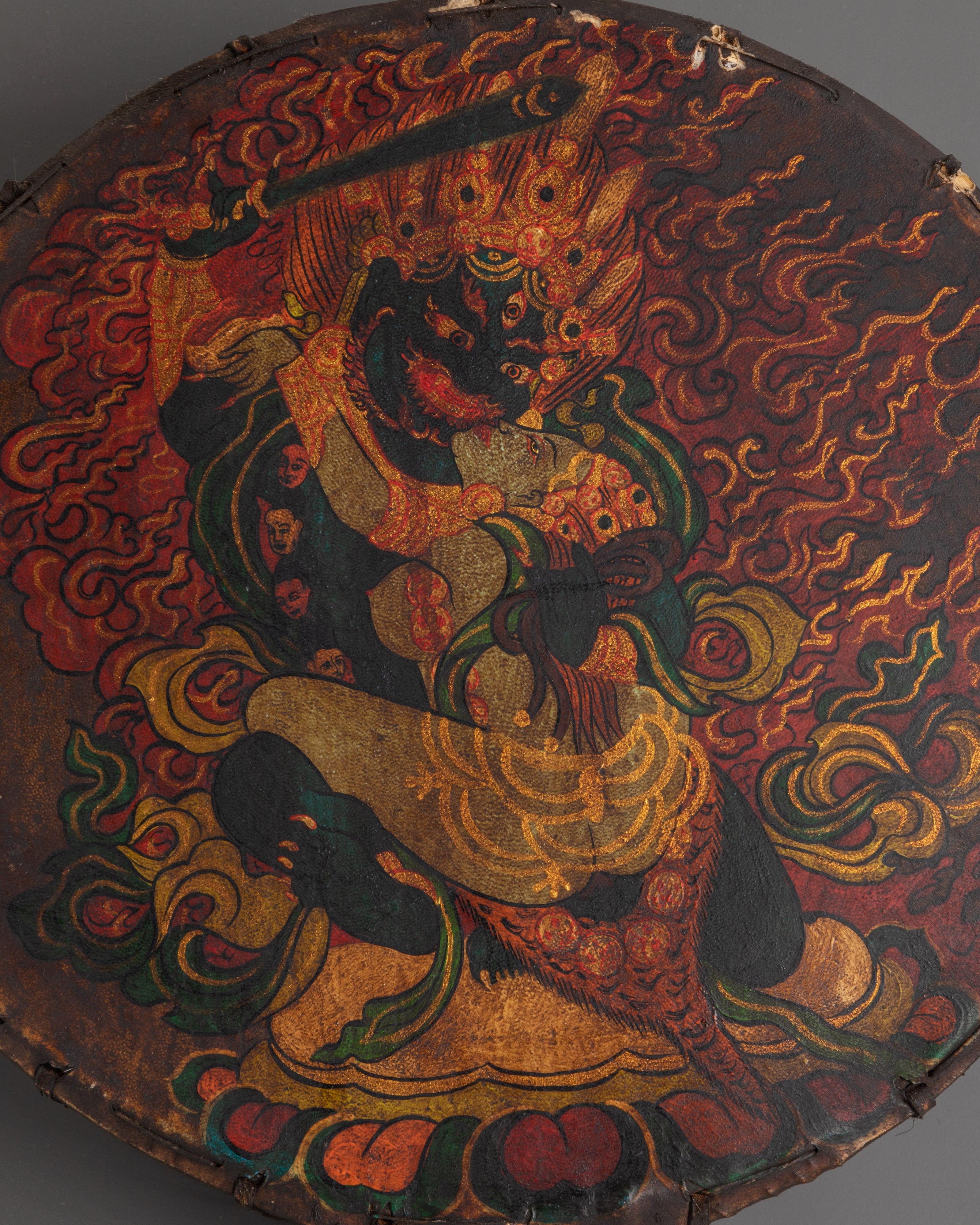 Tibetan Dharma Drum For Meditation & Rituals