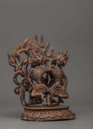 Oxidized copper Citipati statue |  Tibetan Protector Sculpture