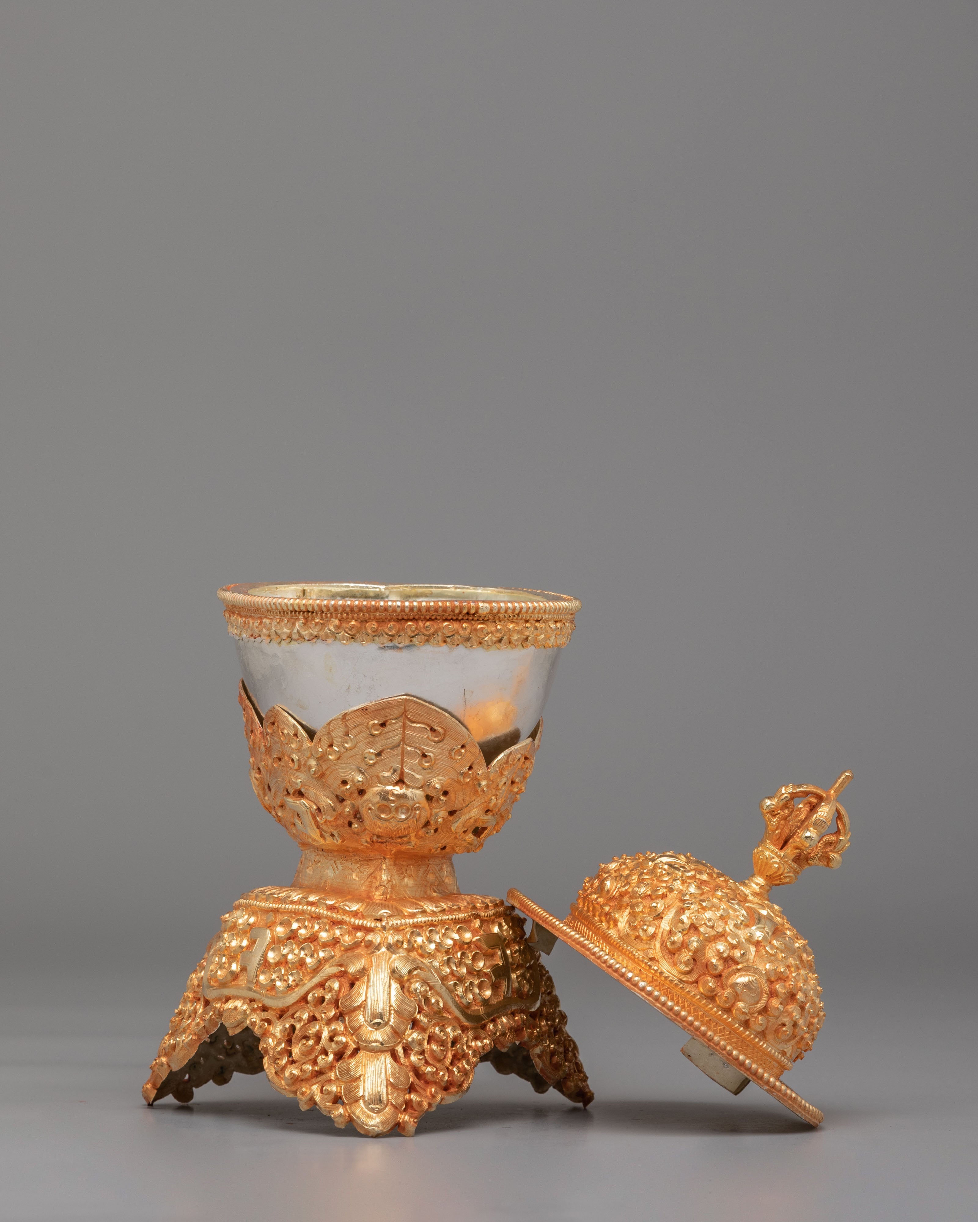 Handcrafted Kapala Skull Cup Set | Ritual Tools for Tantric Practices