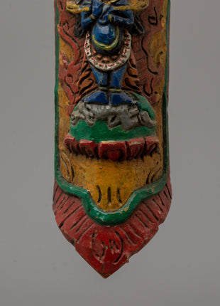 Hand-Carved Sakya Mahakala Decor | Buffalo Bone Tibetan Protector Deity