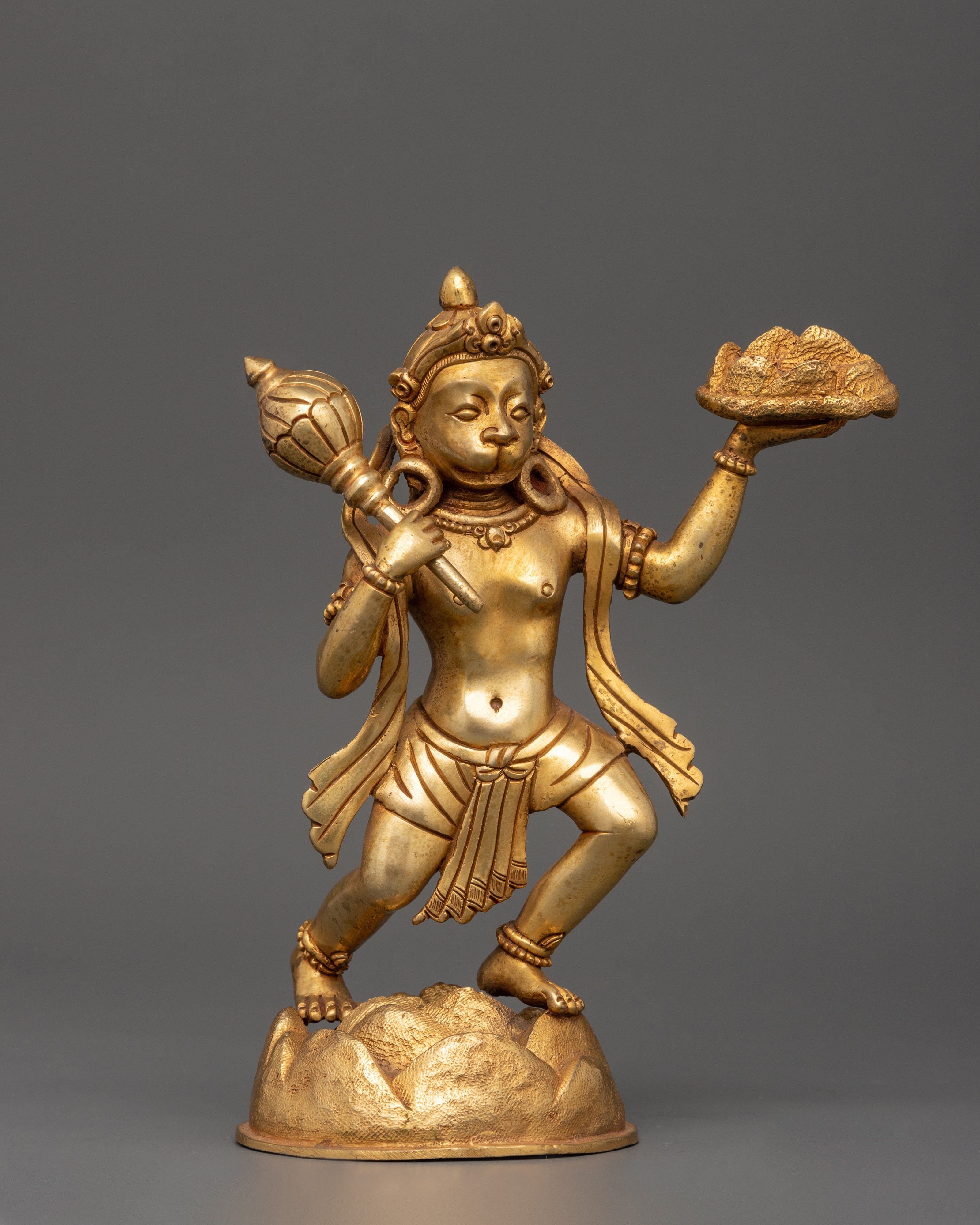 Gold Plated Hanuman Statue | Home Temple Decor