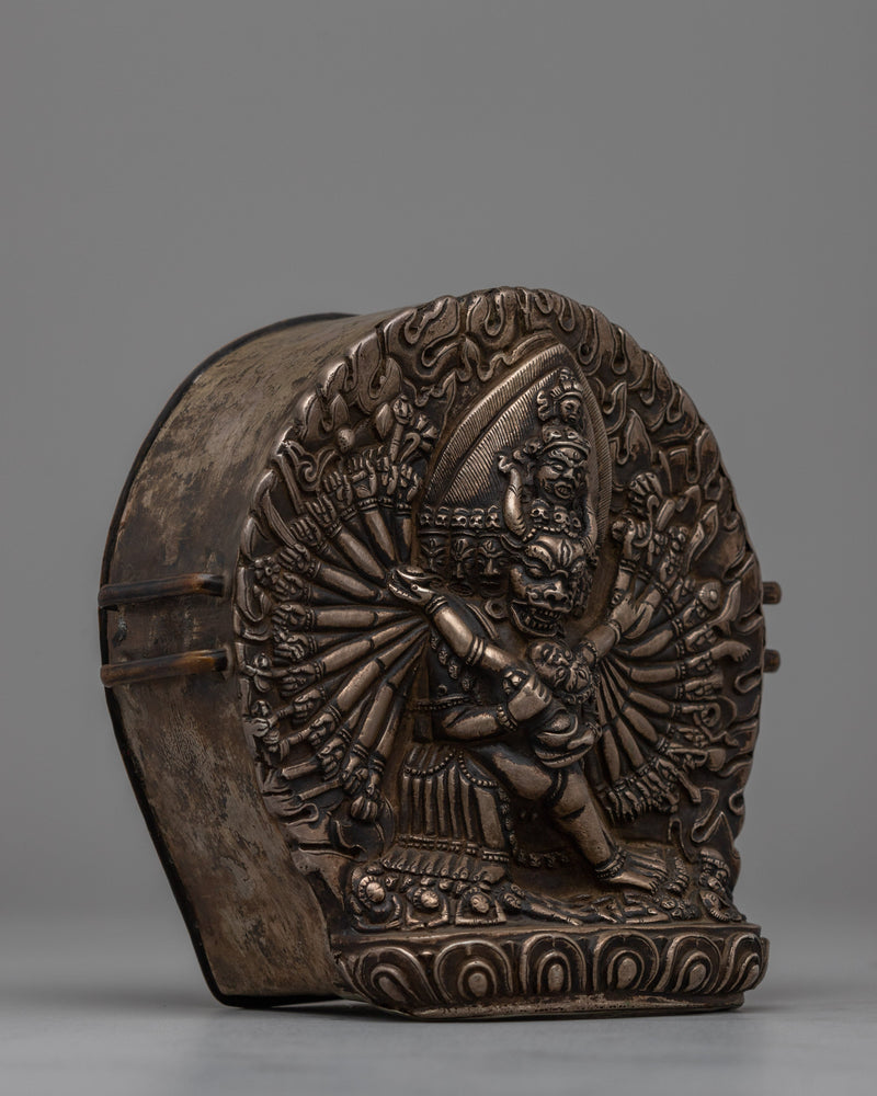 Yamantaka with Consort Ghau Box | Buddhist Prayer Relic Holder