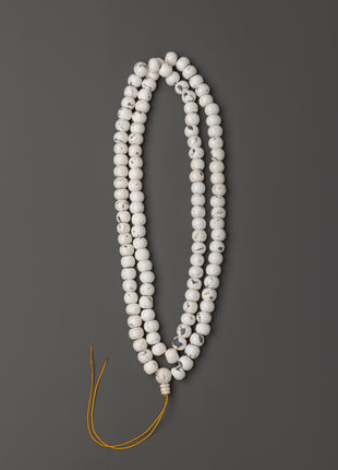 Handmade Conch Shell Mala | White Buddhist Prayer Beads Mala