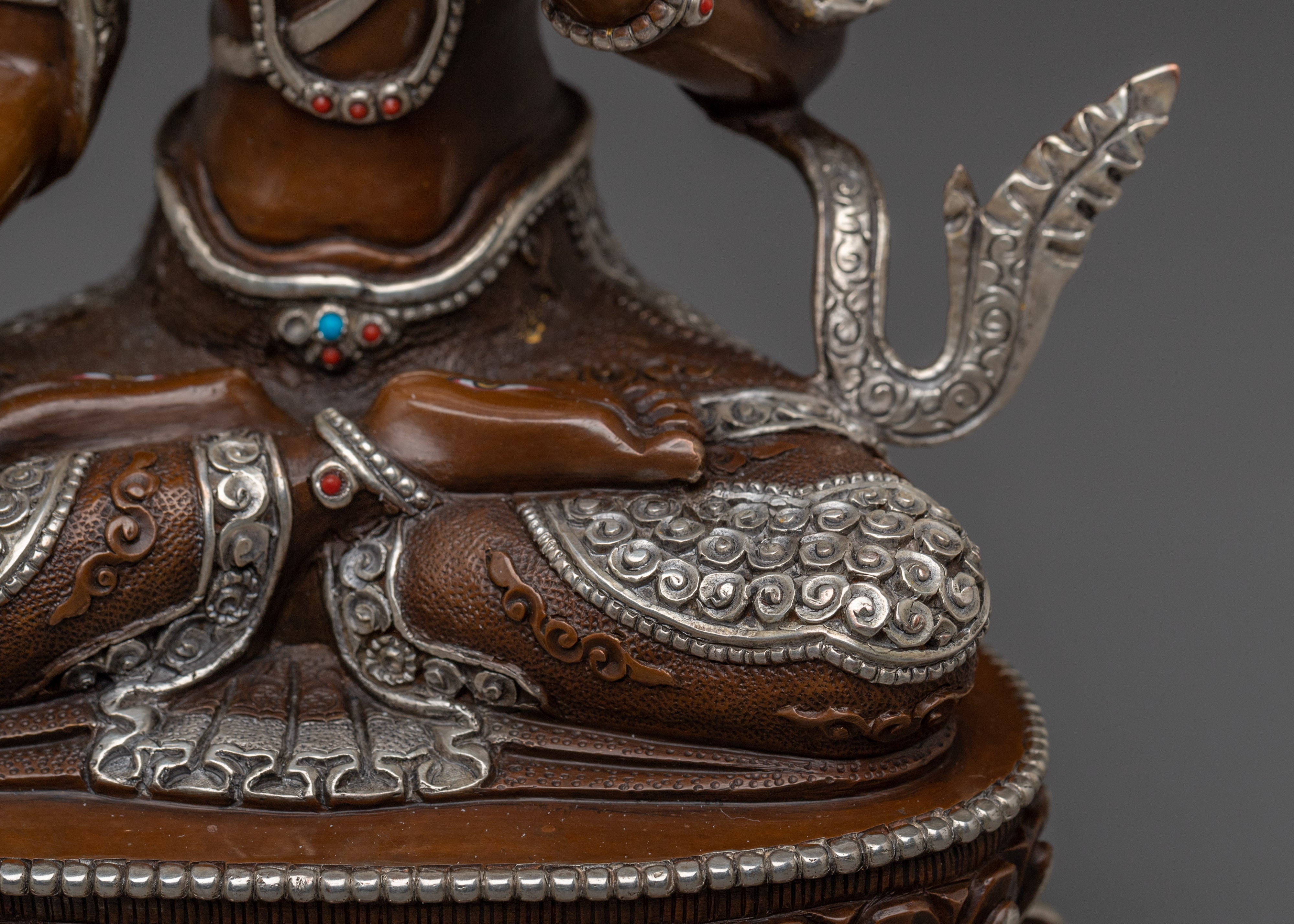 Longevity White Tara Oxidized Copper Statue | Tibetan Goddess of Compassion